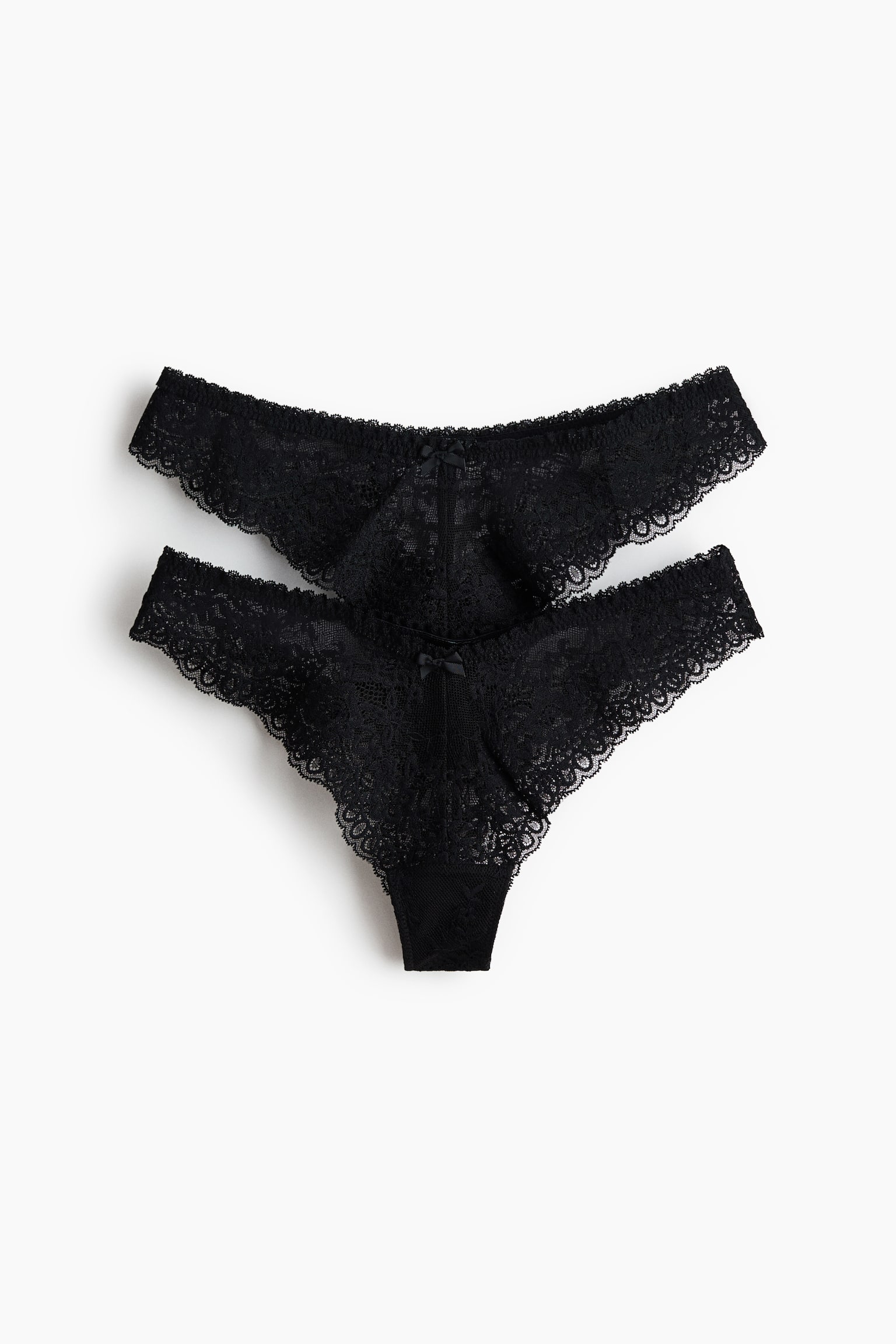 2-pack Lace Brazilian Briefs - Black/Light pink/Rust brown/Cream/Pale beige - 1