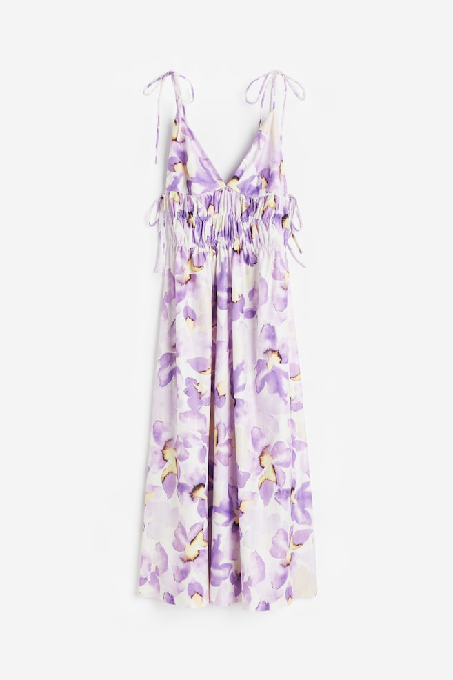 Tie-detail dress - Lilac/Floral/Light yellow - 2