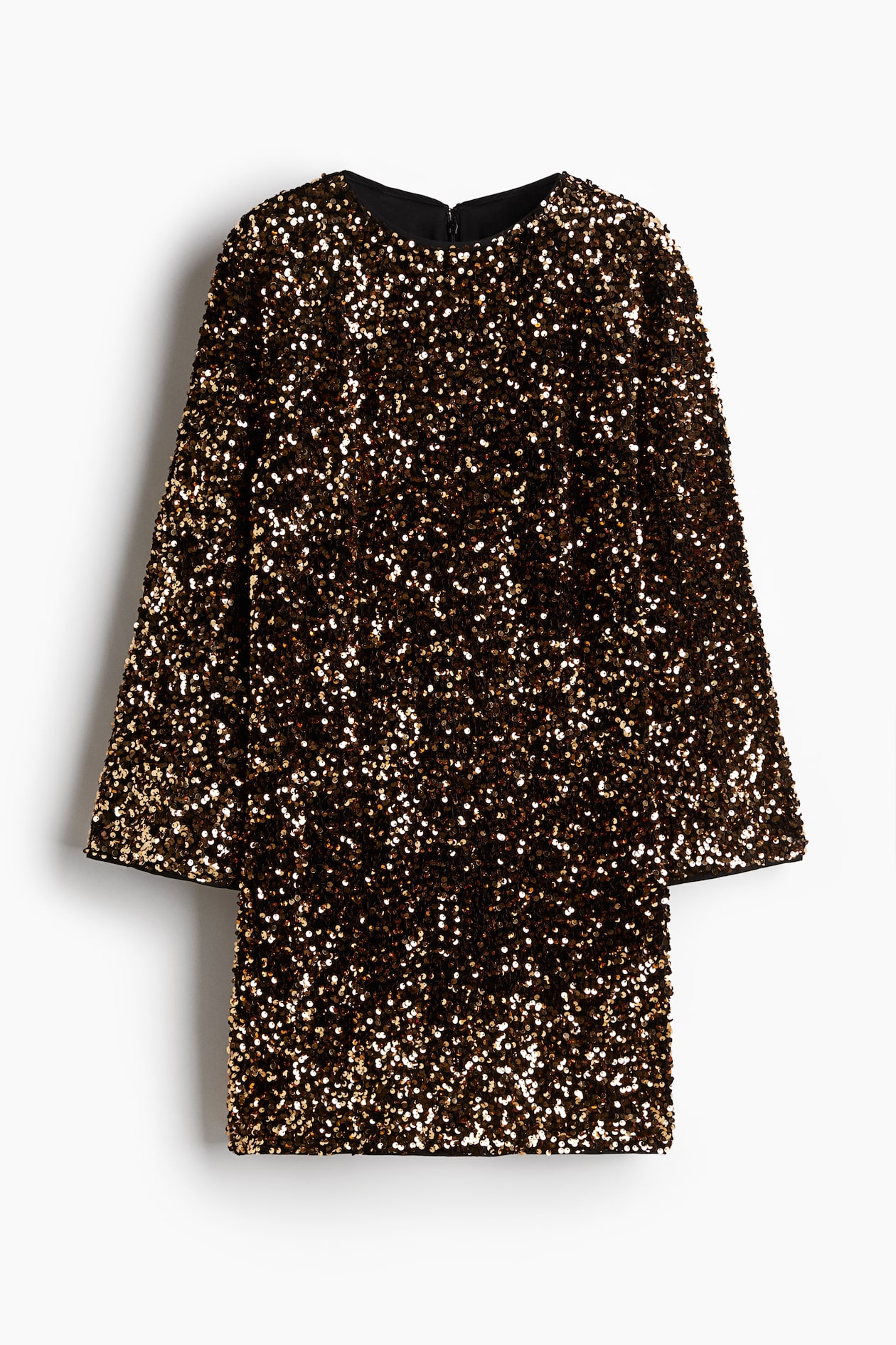 blue dress for baby girl Black Long Sleeve Sequined V-Neck Dress DH80240 main image 0