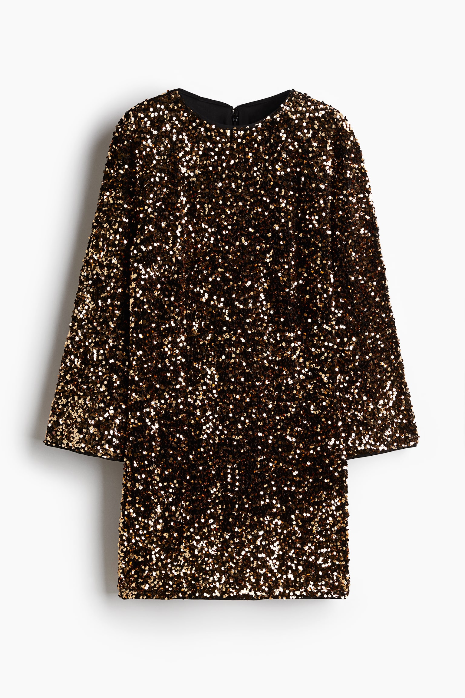 Sequined A-line dress - Brown/Gold-coloured/Navy blue/Black/Dark green/Cream - 2