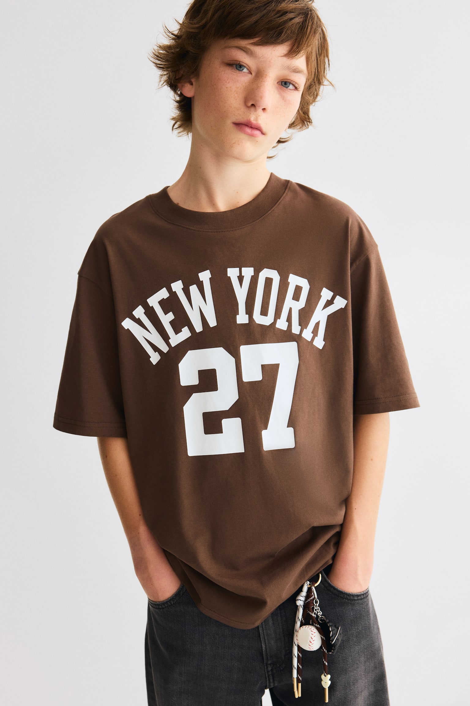 Loose-fit printed T-shirt - Brown/New York/Cream/Effortless/Light blue/Tie-dye/White/State Champions 98/White/Marbled/Cream/Graffiti/Grey/Los Angeles/Red/Skate/White/Graffiti/White/Turtles - 1