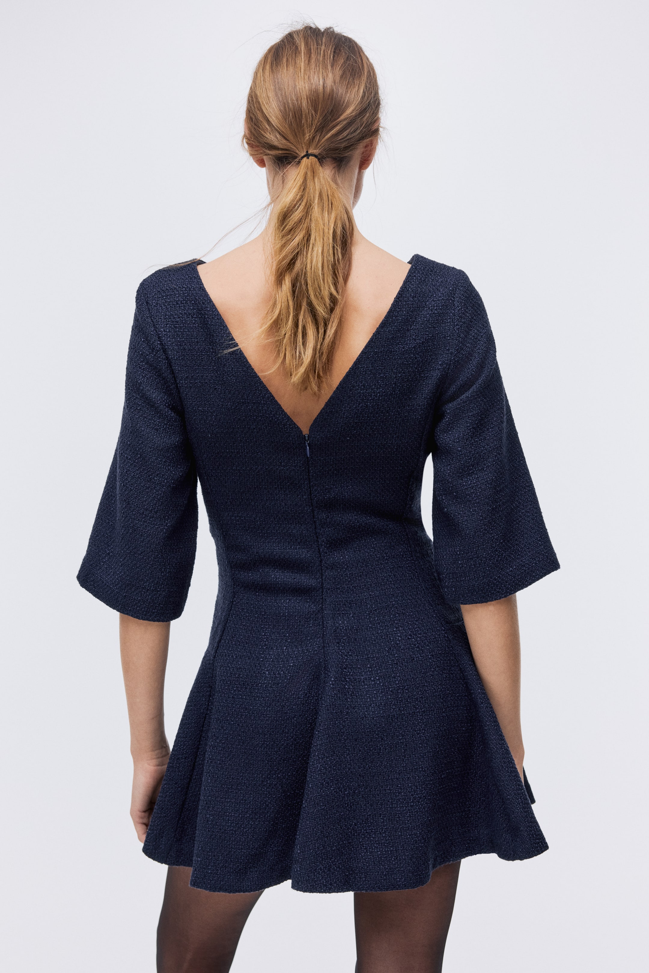 Ver imagen más grande: Vestido de bouclé - Azul marino - MUJER | H&M ES 4