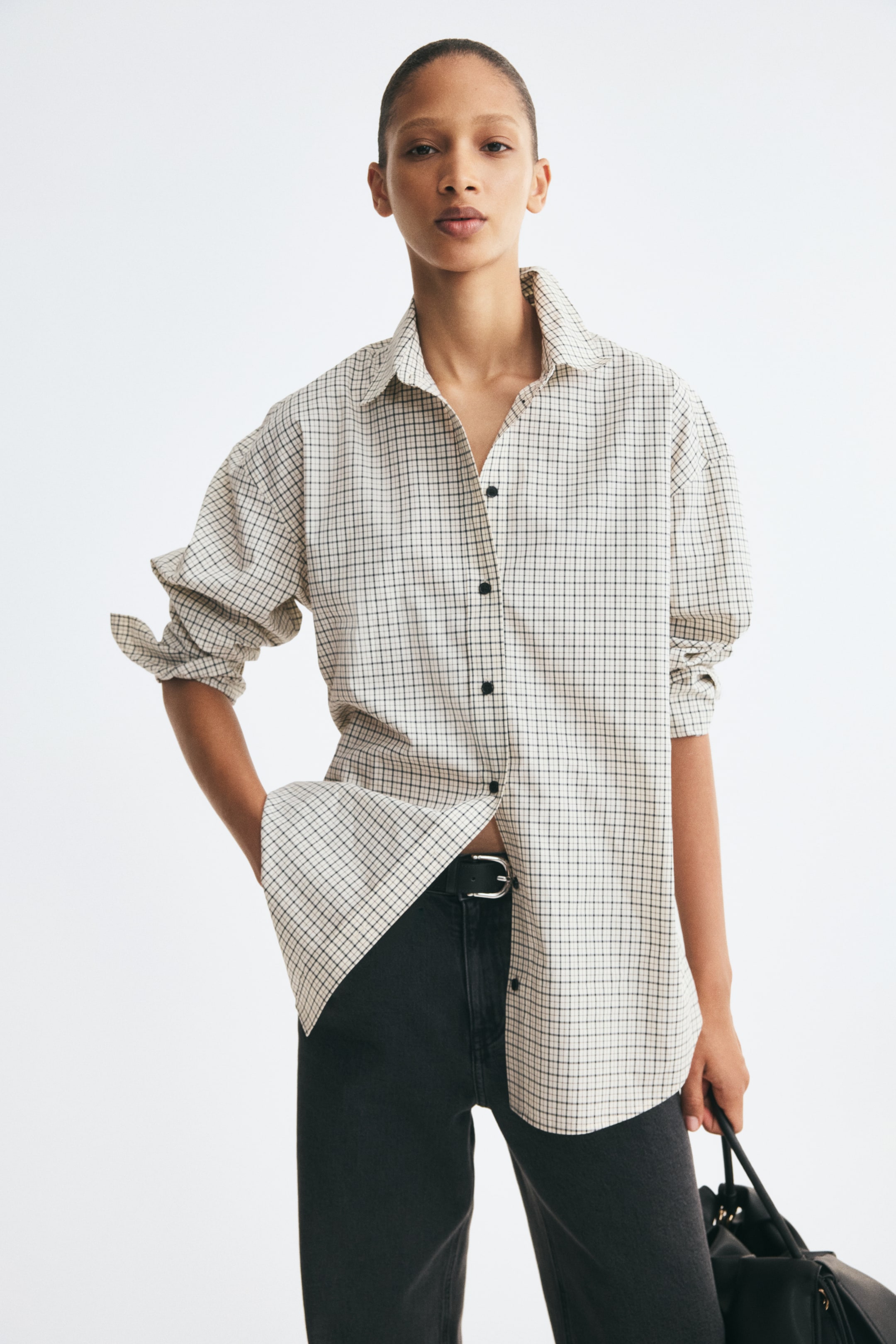 View larger image: Oversized shirt - Cream/Checked - Ladies | H&M 1