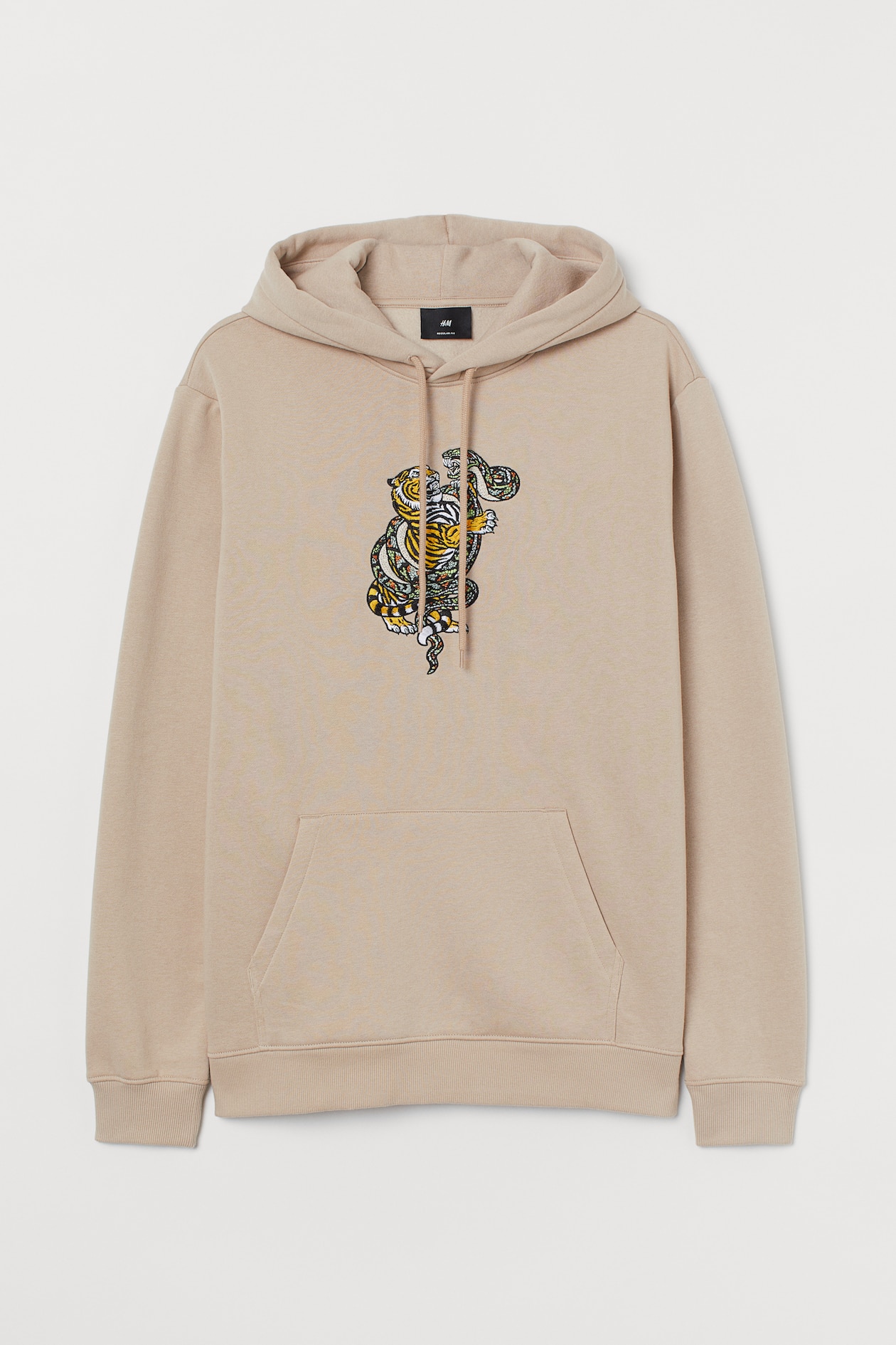 Hoodie - Long sleeve - Regular length - Beige/tiger and snake - Men | H ...