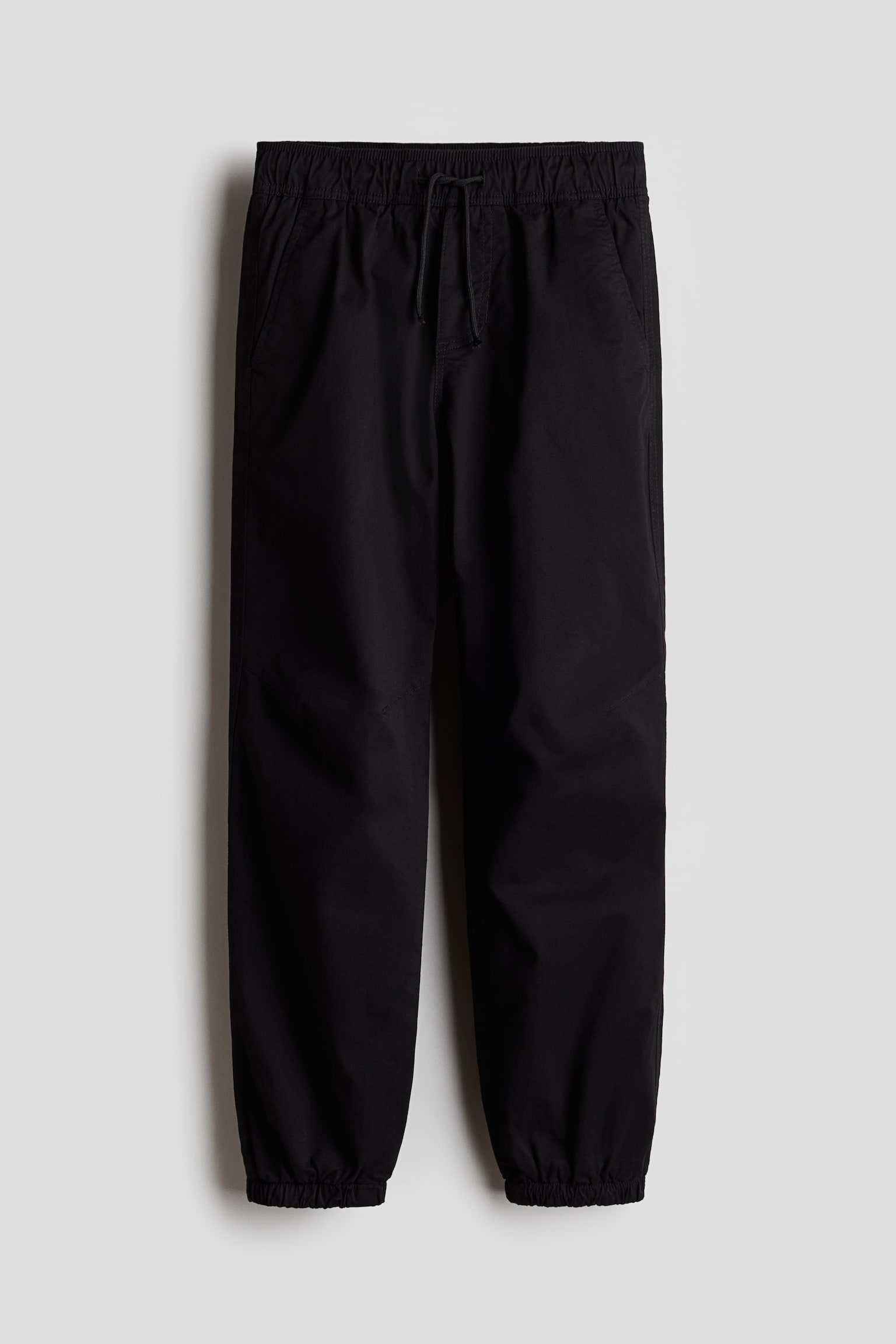 Lined twill joggers - Black/Dark khaki green - 1