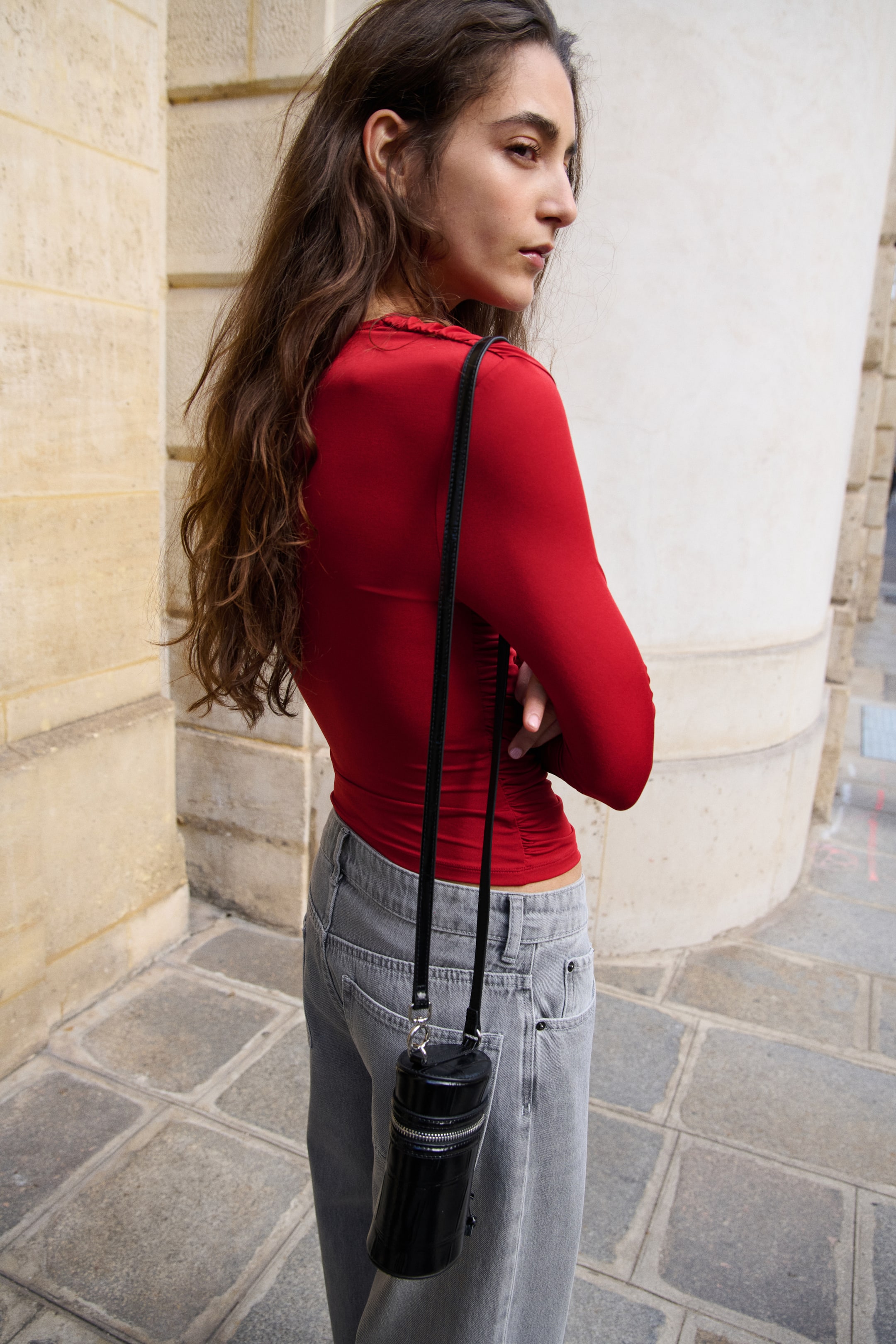 Προβολή μεγαλύτερης εικόνας: Draped jersey top - Κόκκινο - Ladies | H&M GR 3