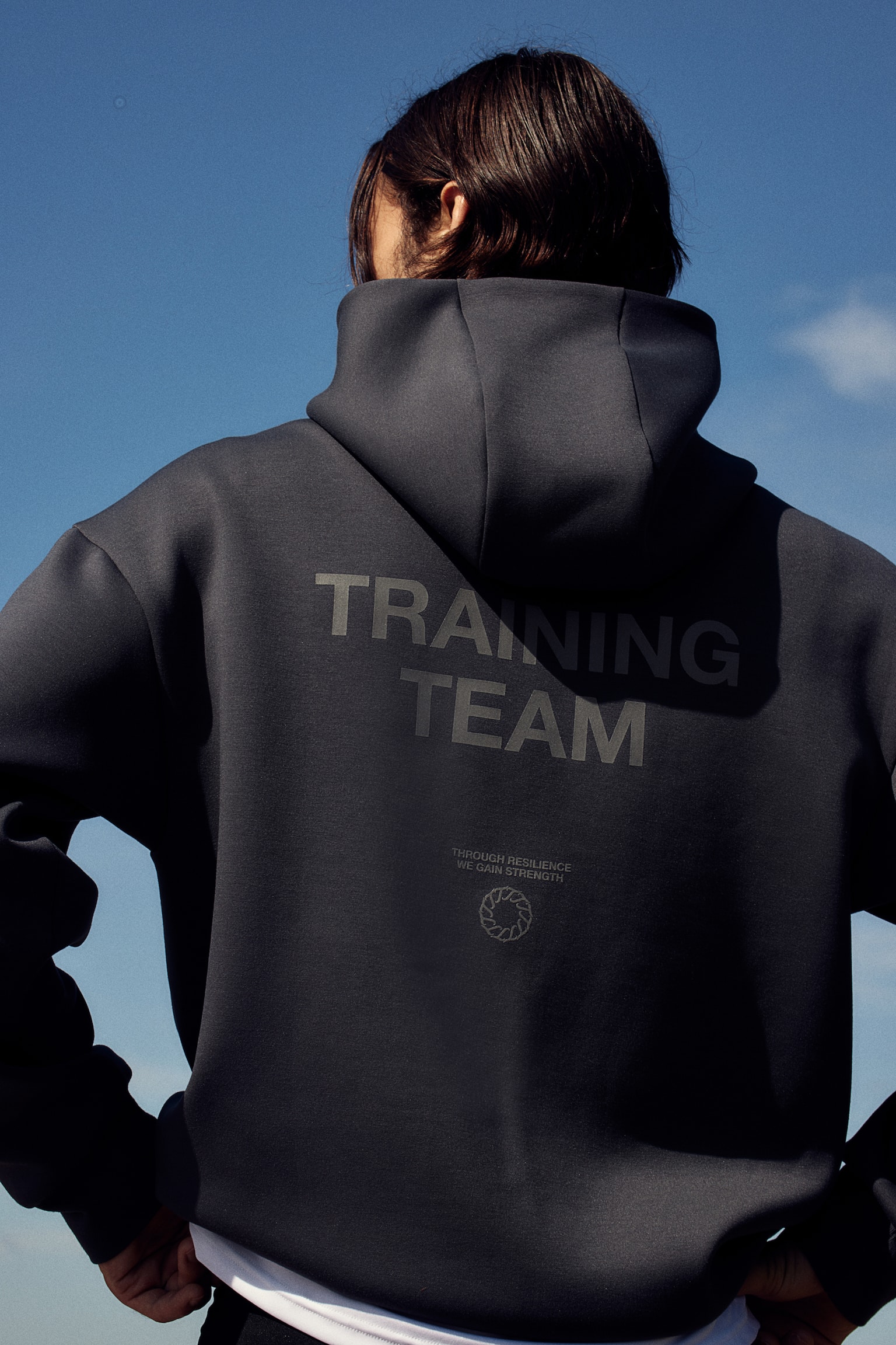 Loose Fit Sports hoodie in DryMove™ - Dark grey/Training Team/Black/Black/Natural Power/Dark green - 1