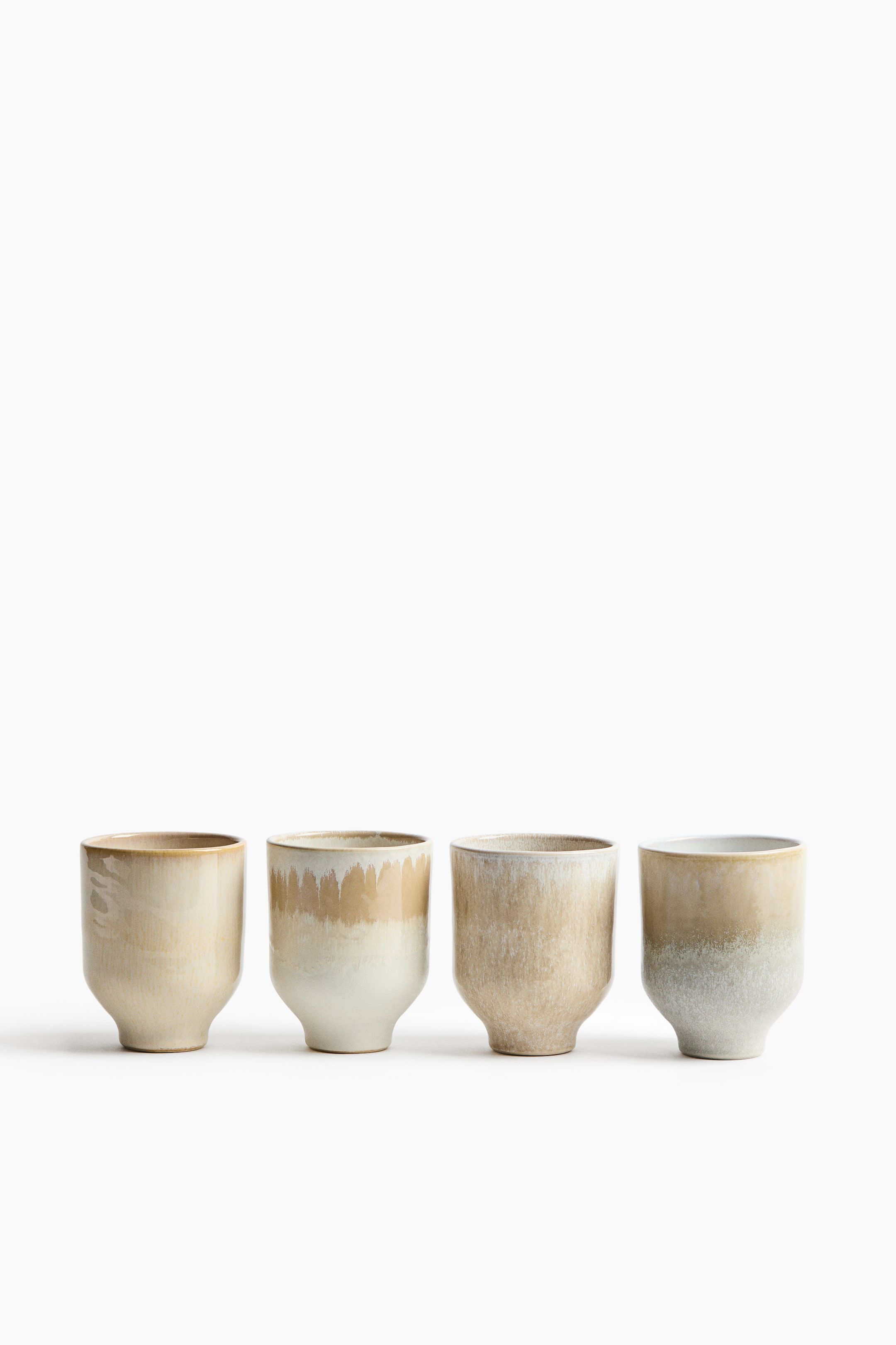 View larger image: 4-pack stoneware tea mugs - Beige/Cream - Home All | H&M 1