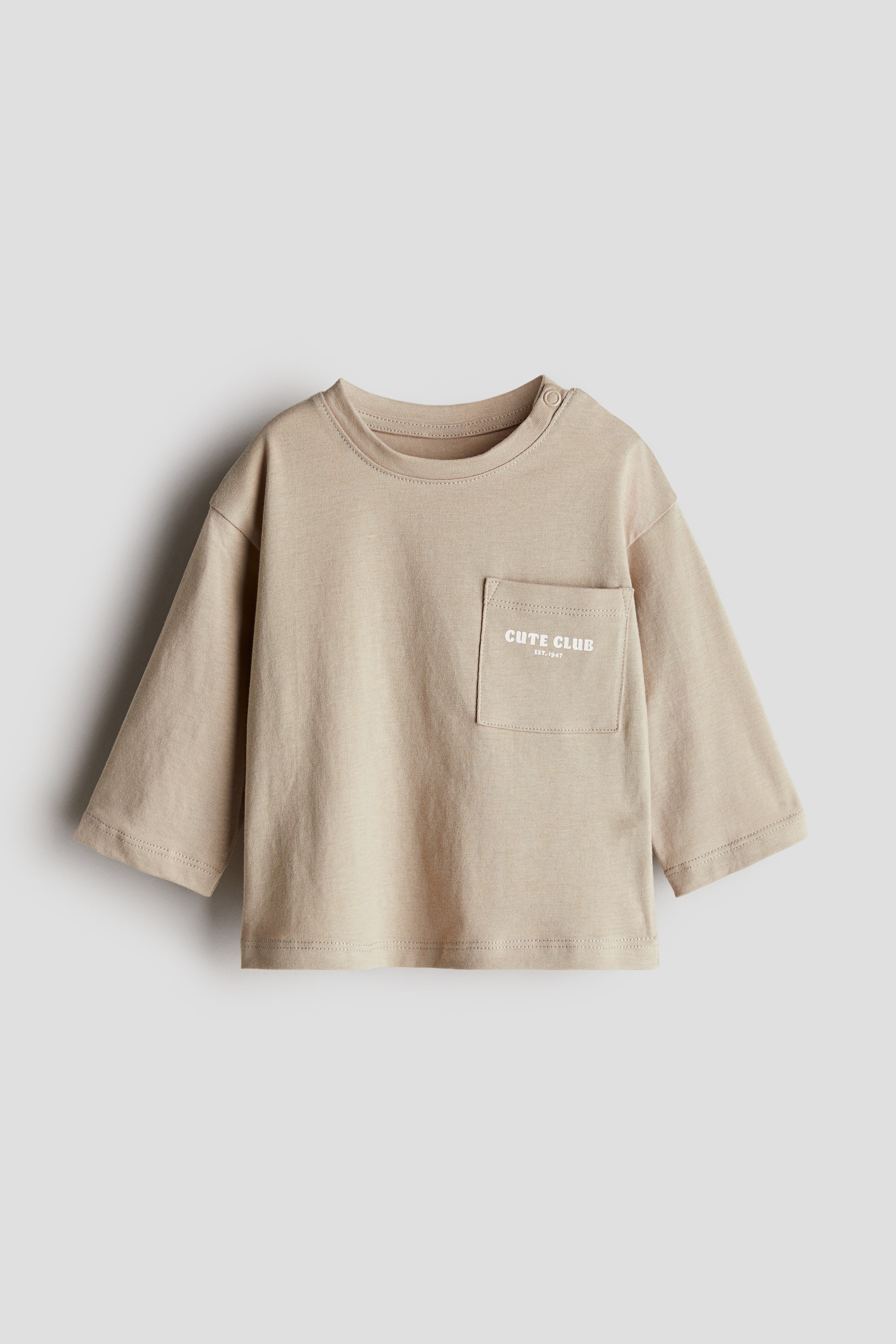 Long-Sleeved T-shirt - Beige/Cute Club - Kids | H&M US