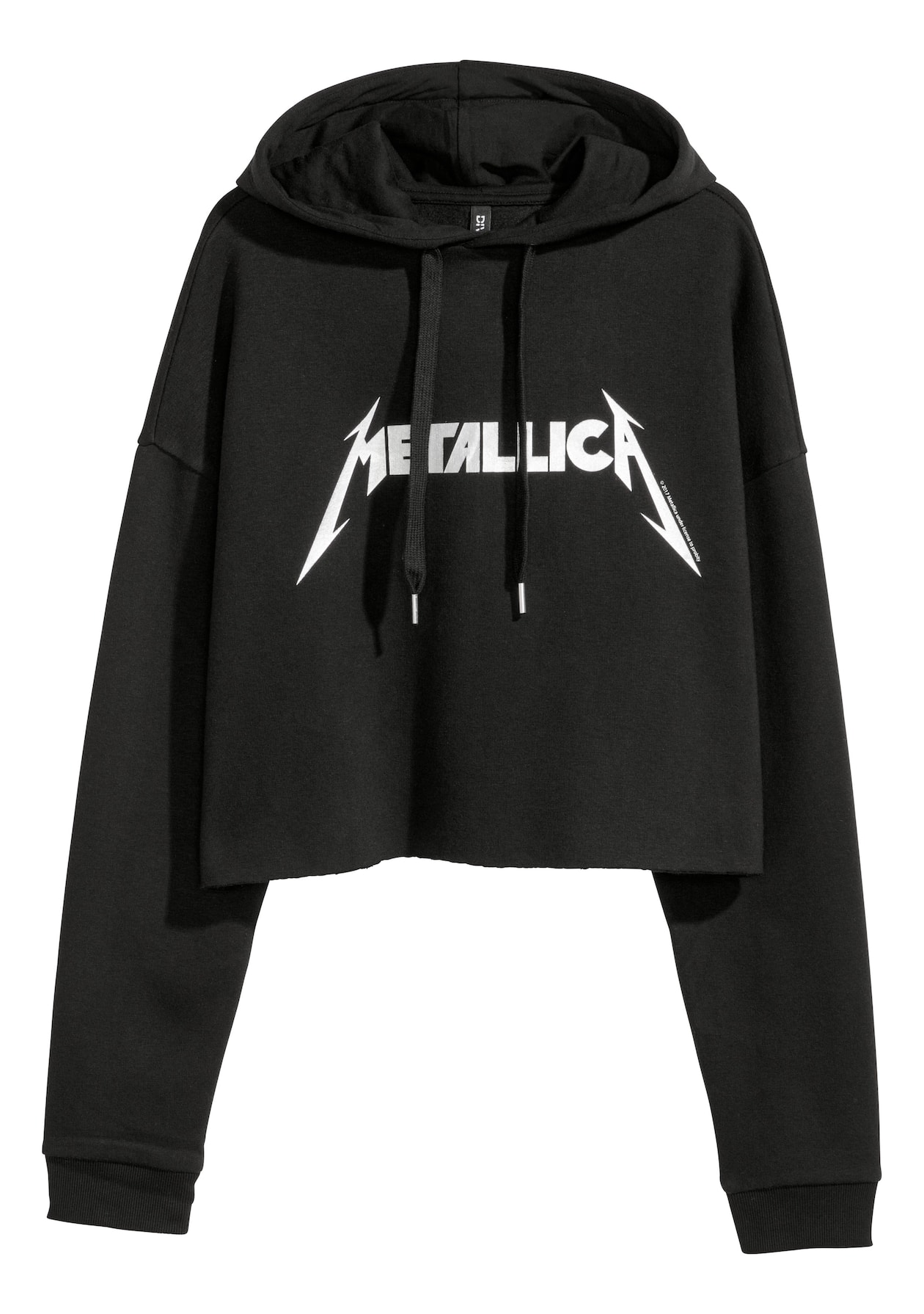 Sudadera corta con capucha Negro/Metallica MUJER H&M ES