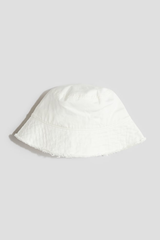 Twill bucket hat - White/Navy blue - 1