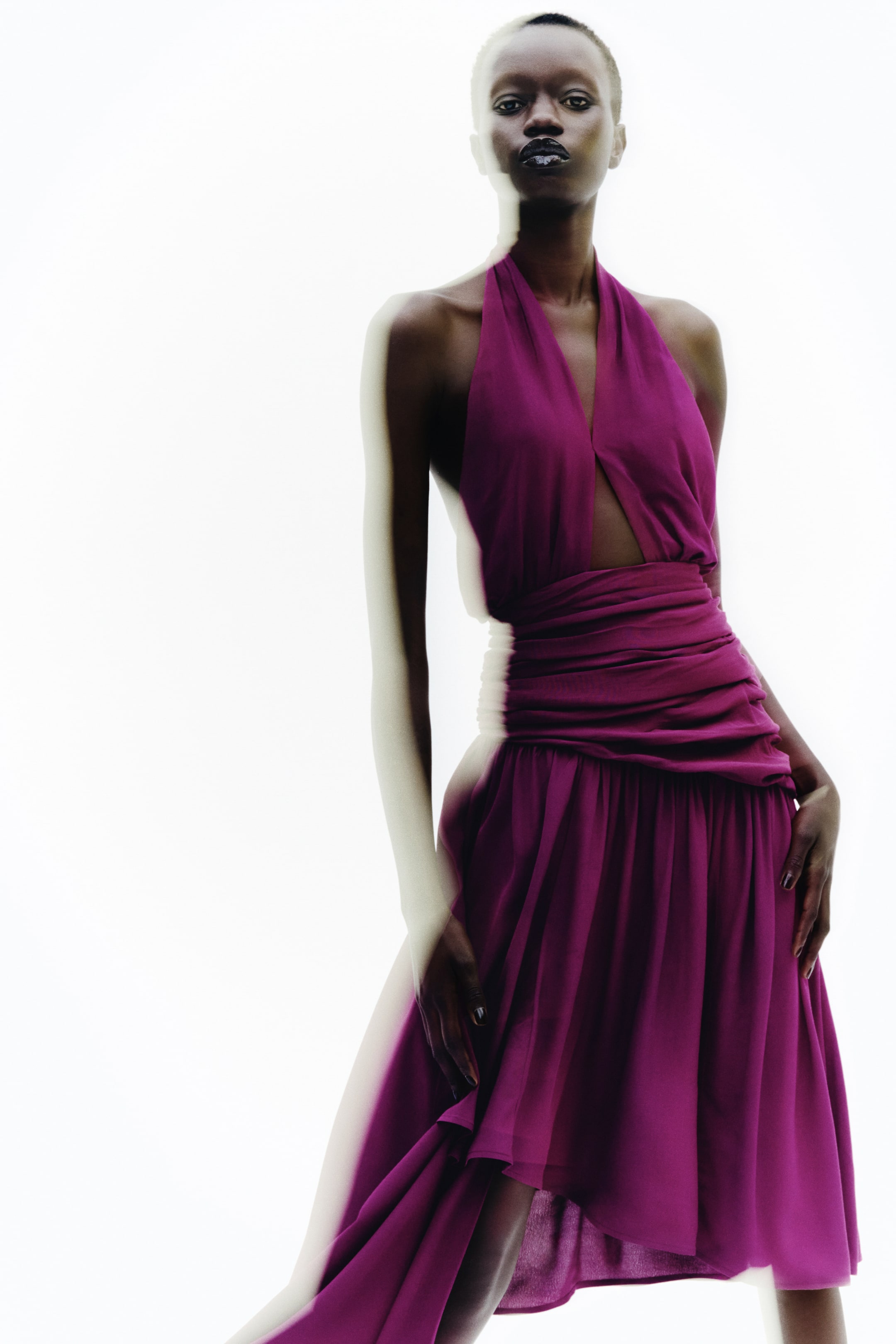 Asymmetric Halterneck Dress