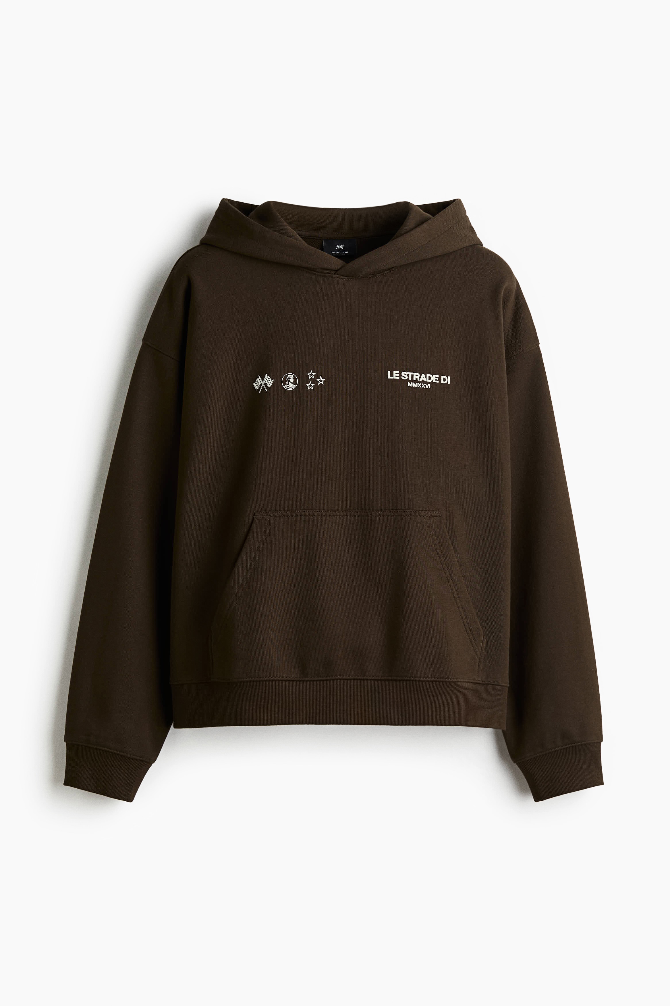 Oversized Boxy Hoodie - Brown/Le Strade Di/Light beige/21/Light gray melange