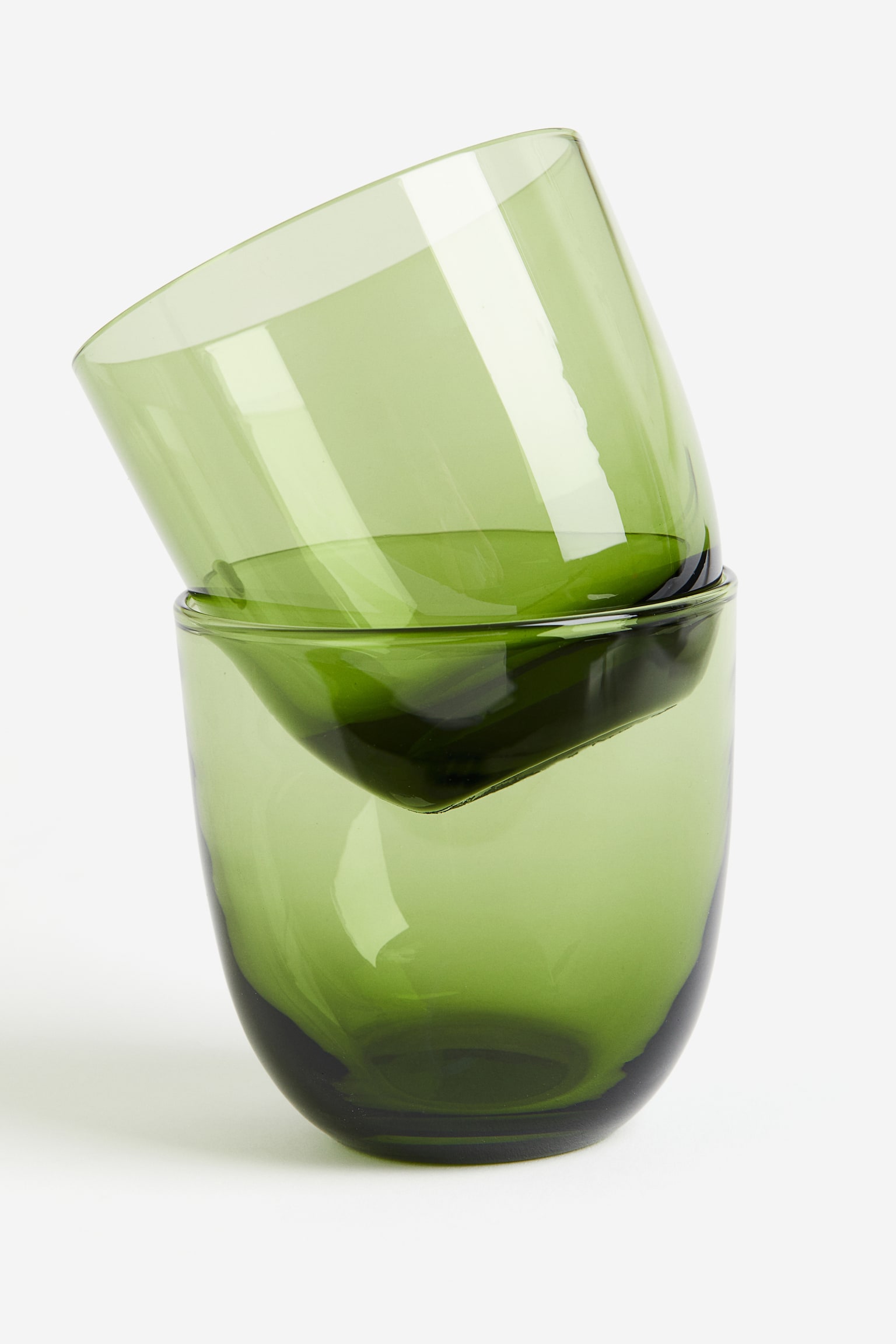 2-pack glass tumblers - Olive green - 3