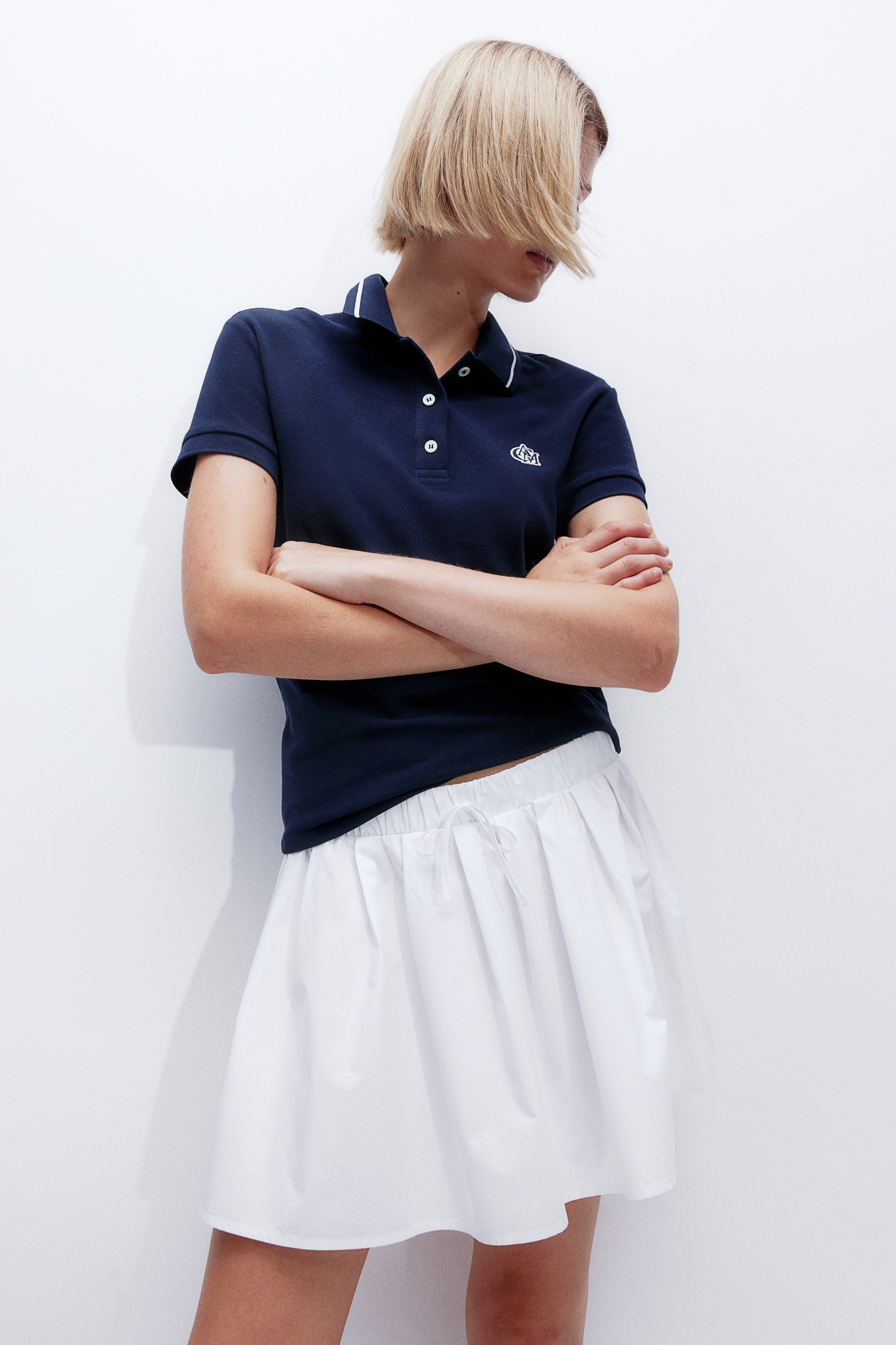 Embroidered-motif Piqué Polo Shirt