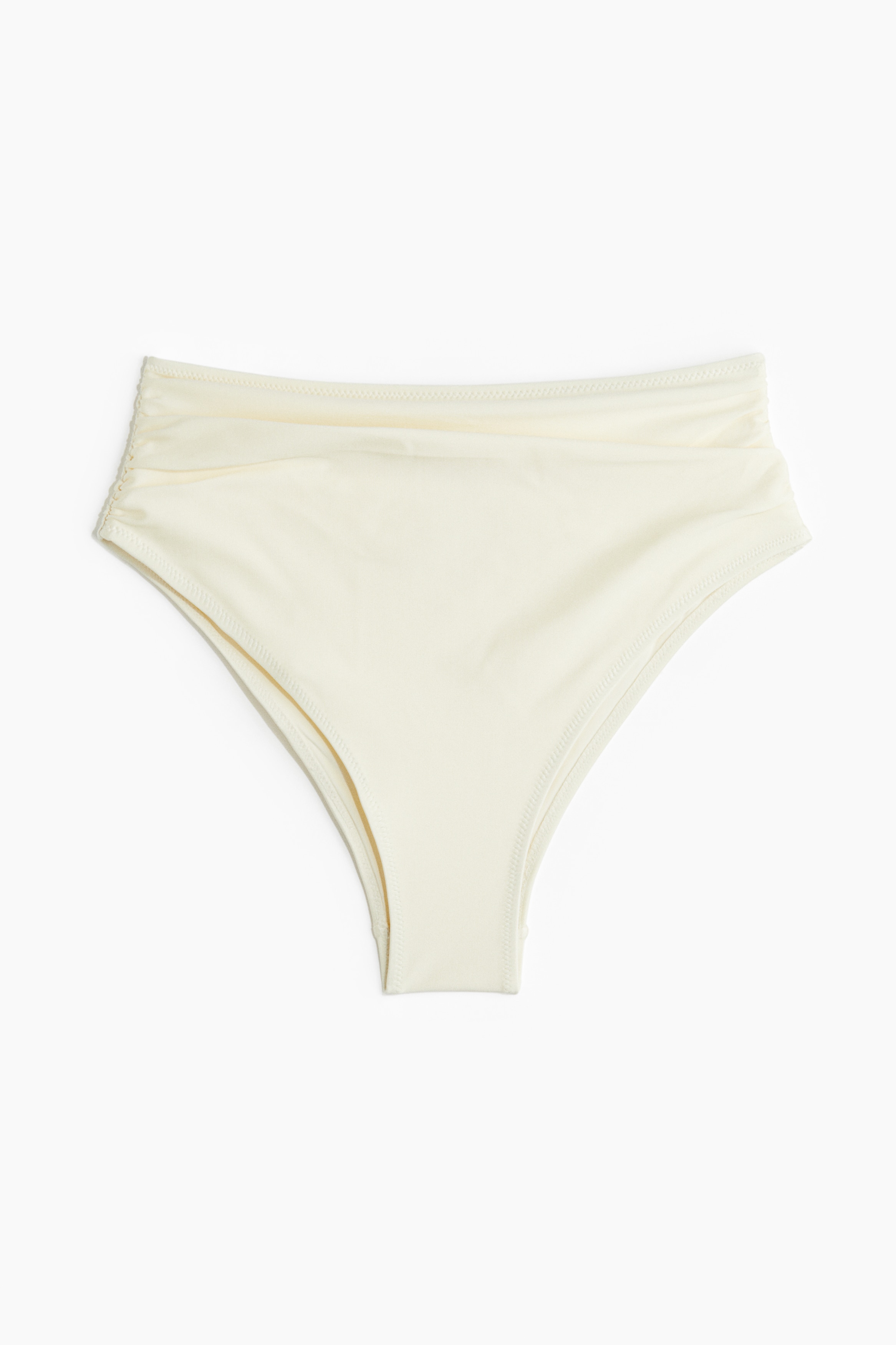 High Waist Cheeky Bikini Bottoms - Cream/White/red patterned/Dusty green