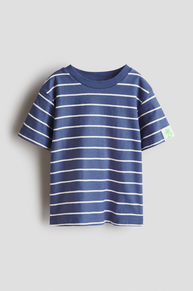 コットンTシャツ - ブルー／ボーダー - 1