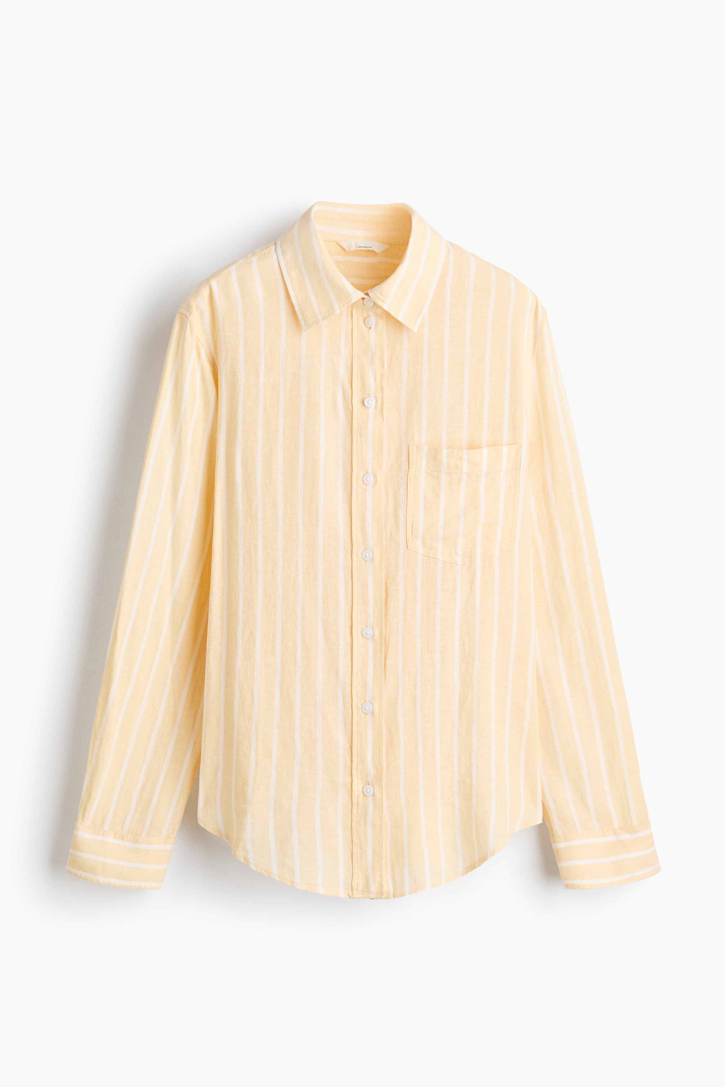 Linen-blend Shirt - Light yellow/striped/White/Light blue/Light pink/striped/Light blue/striped/Light purple/Blue/white striped/Light beige/Light khaki green