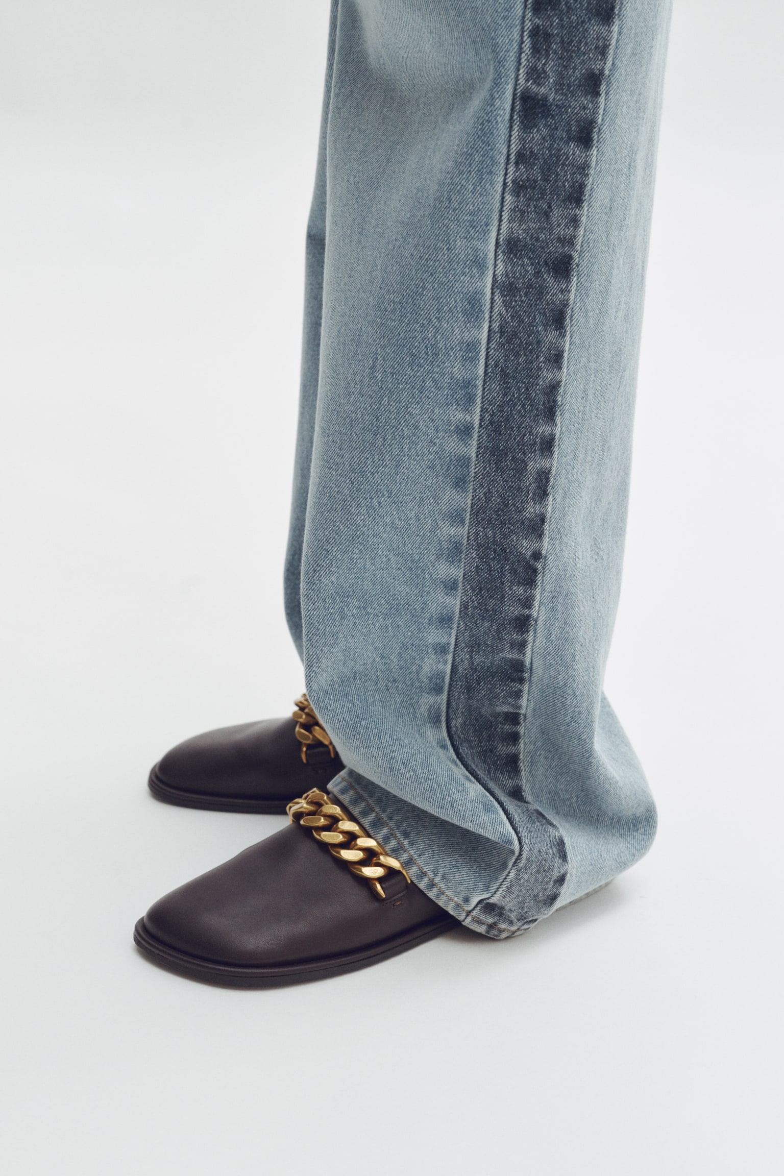 Chain-Detail Loafers-Dark brown - 4