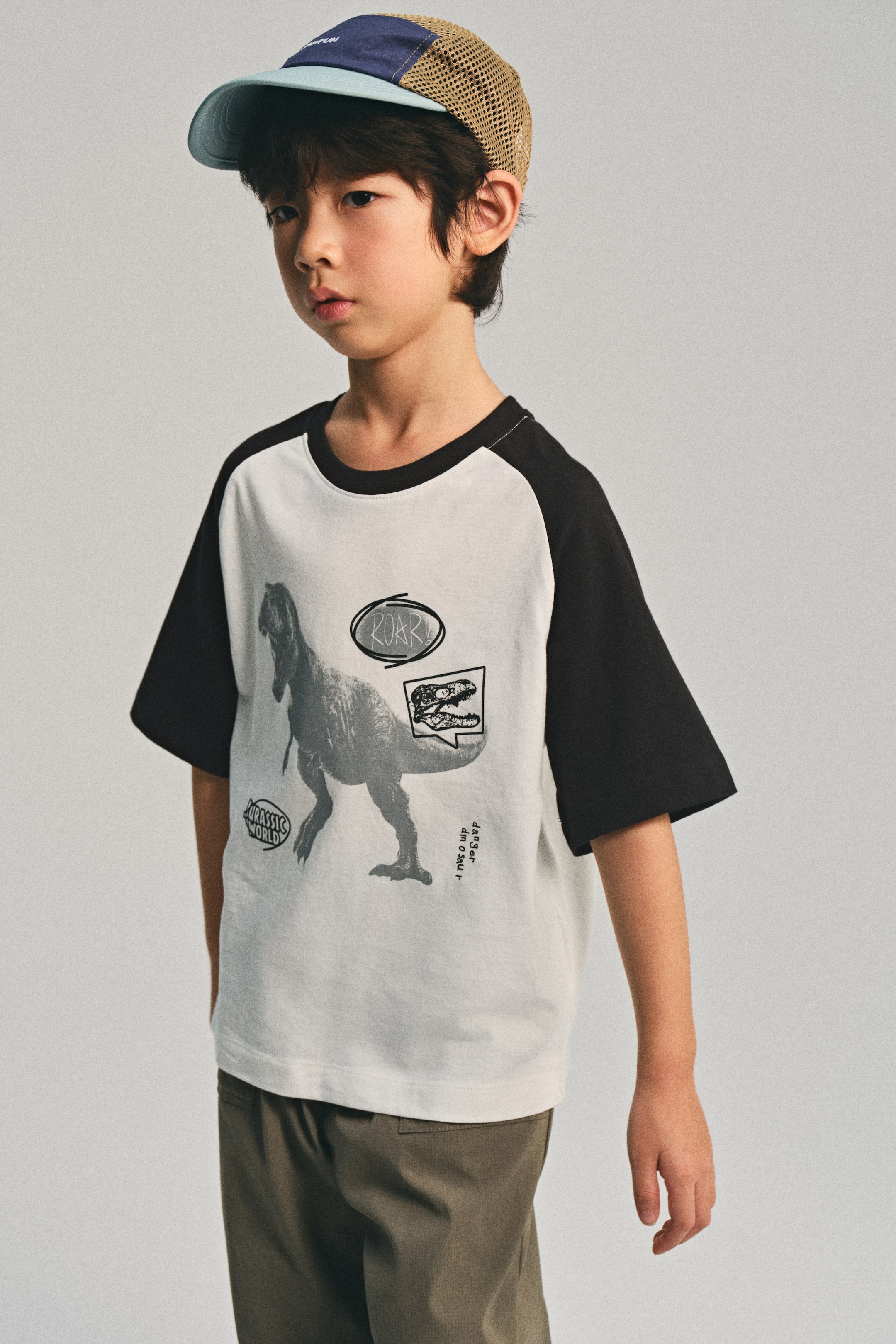View larger image: Print-motif cotton T-shirt - White/Jurassic World - Kids | H&M SG 3