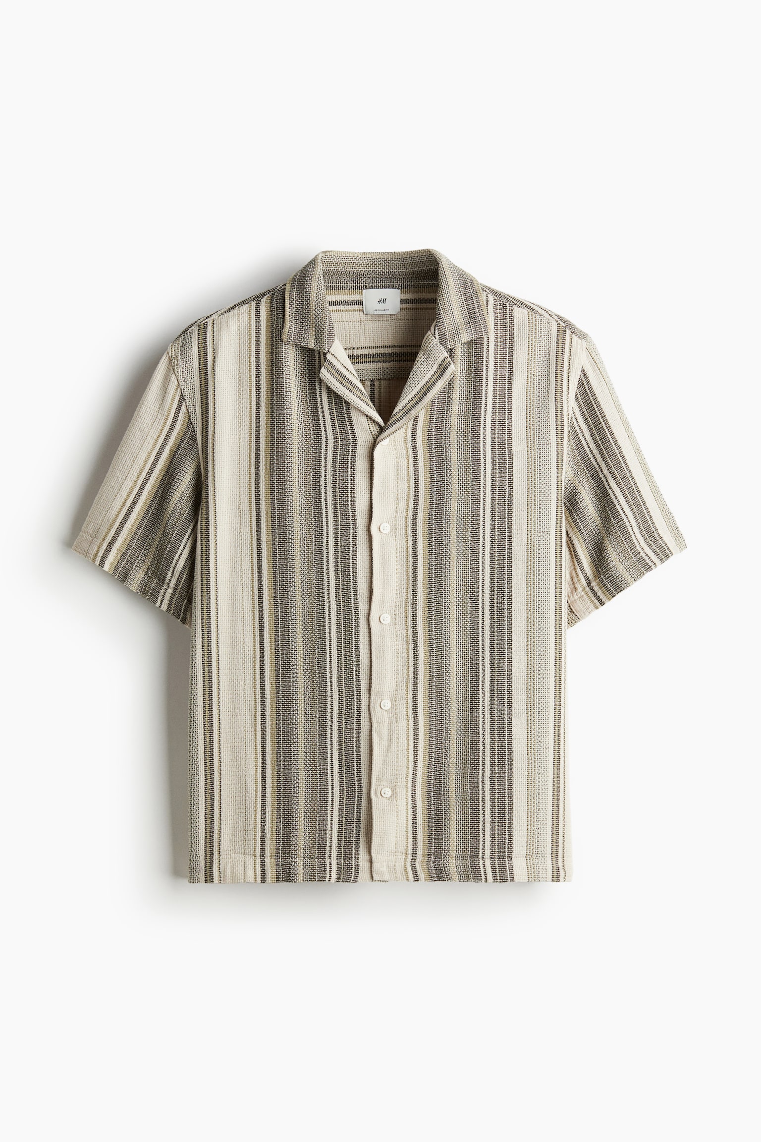 Regular Fit Textured resort shirt - Dark green/Striped/Navy blue - 2