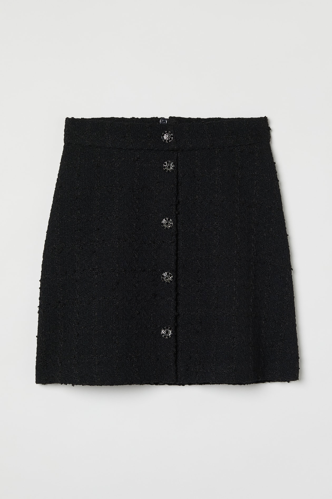 A-line Skirt - High waist - Short - Black - Ladies | H&M US