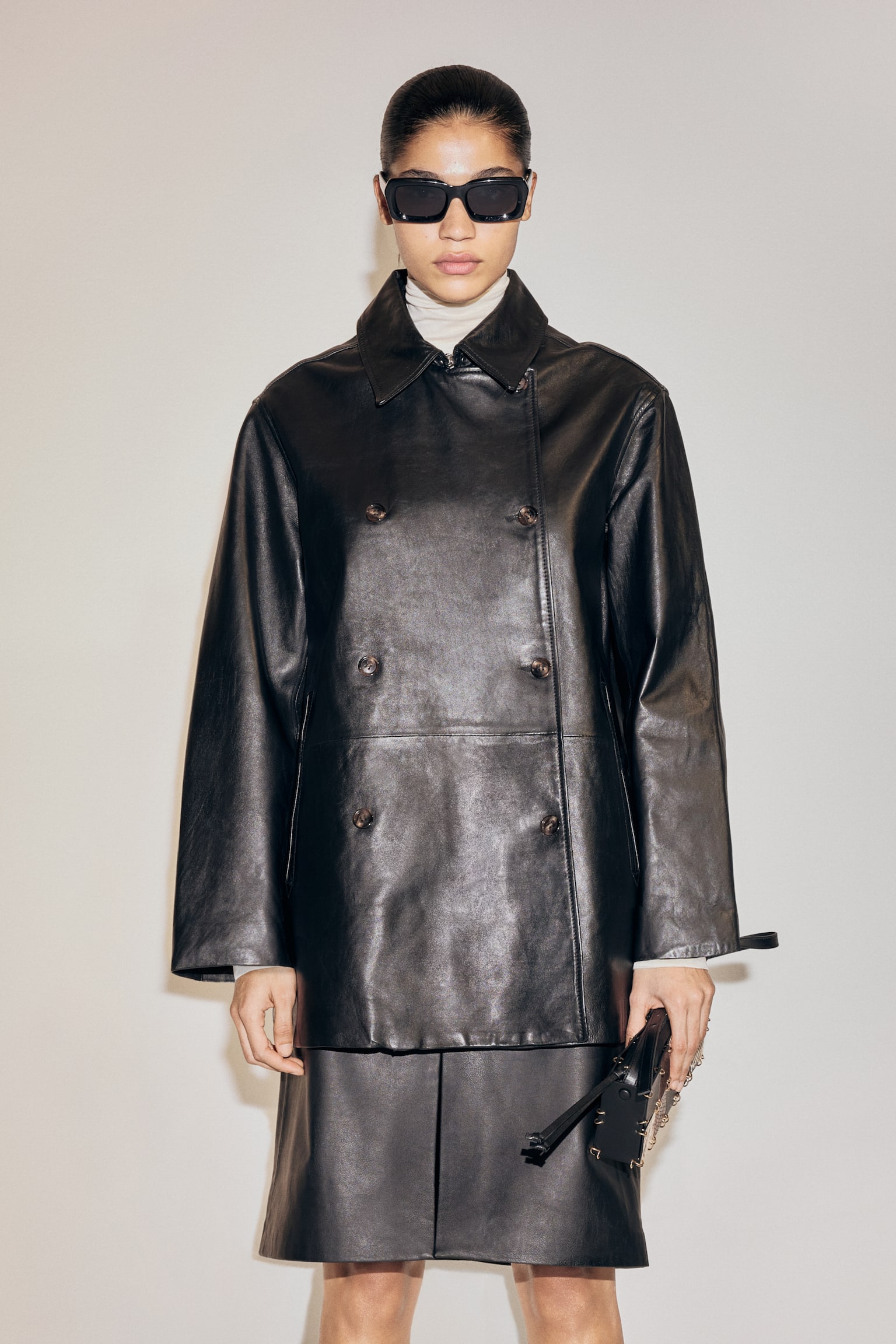 Leather jacket - Black - 1