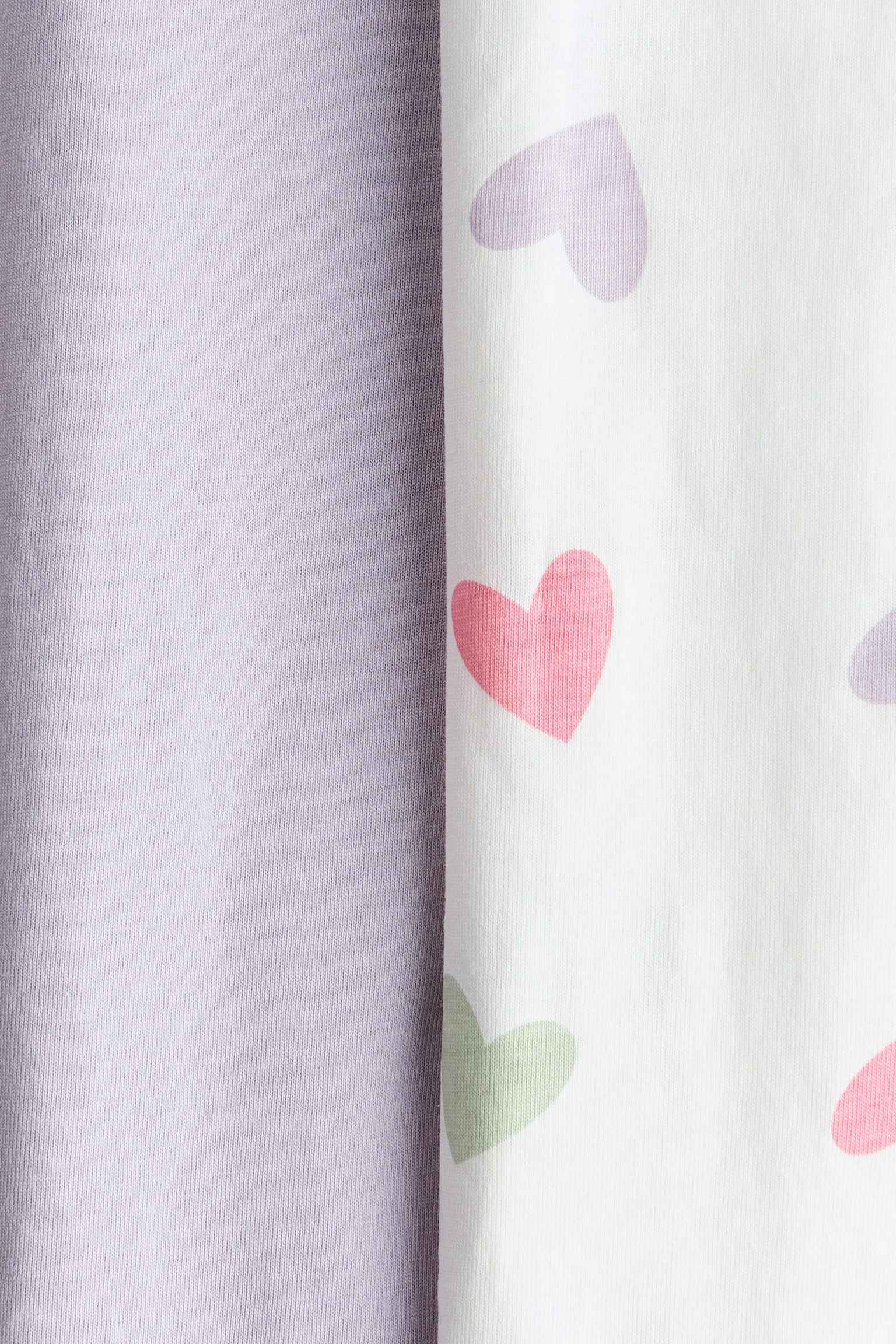 2-pack patterned cotton pyjamas - Light purple/Hearts/Pink/Floral/Light beige/Elephants/Light pink/Bunnies/Light blue/Dinosaurs/Light beige/Teddy bear/White/Mice/Pink/Bows/Light green/Berries/Light pink/Hearts/Cream/Sleeping animals - 2