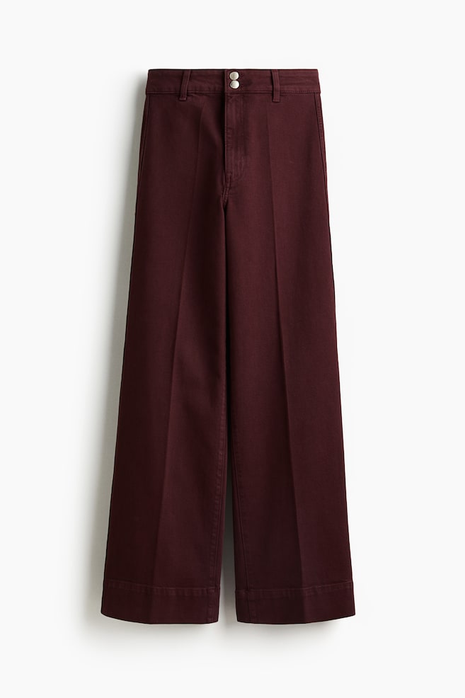 Wide High Jeans - Burgundy/Brown/Leopard print/Dark denim blue/Denim blue/Light denim blue/Dark denim grey/White/Dark denim grey/Denim blue/Dark denim blue - 1