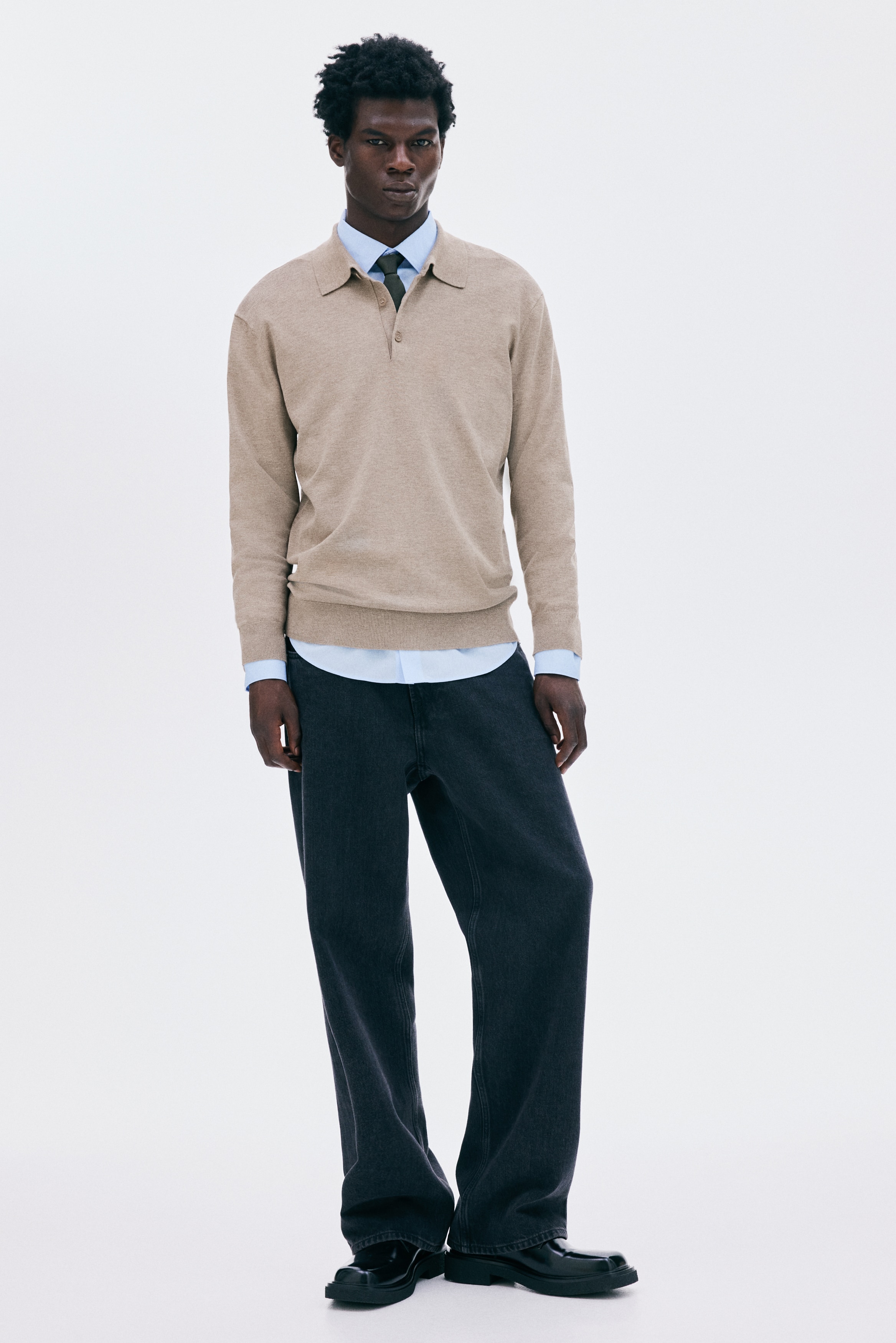 Regular Fit Fine-knit polo shirt