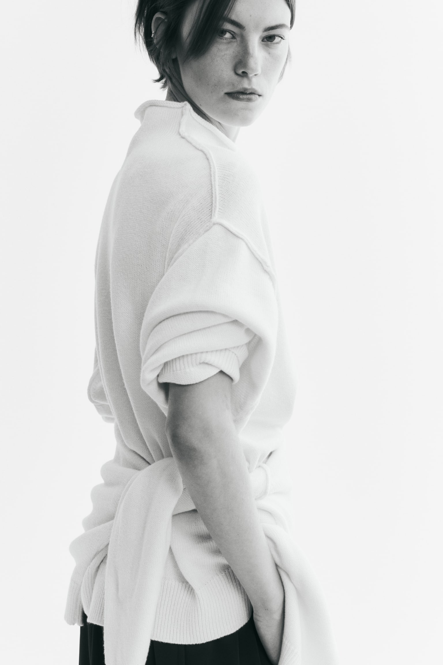 Женский свитер H&M Oversized Wool-Blend, цвет: Кремовый — фото 4