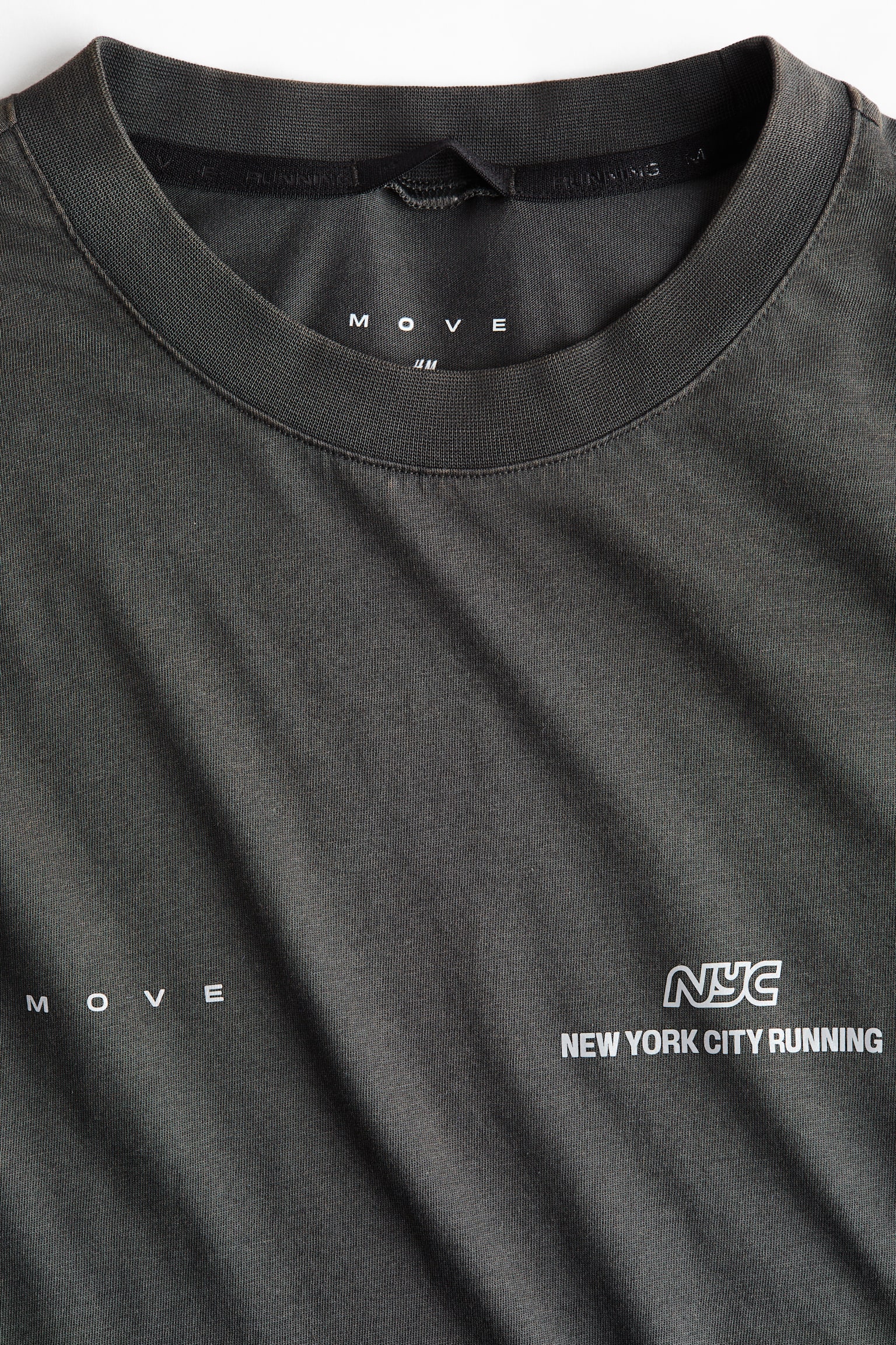 Женская футболка H&M Move Oversized Running with DryMove™, цвет: Тёмный серый — фото 2