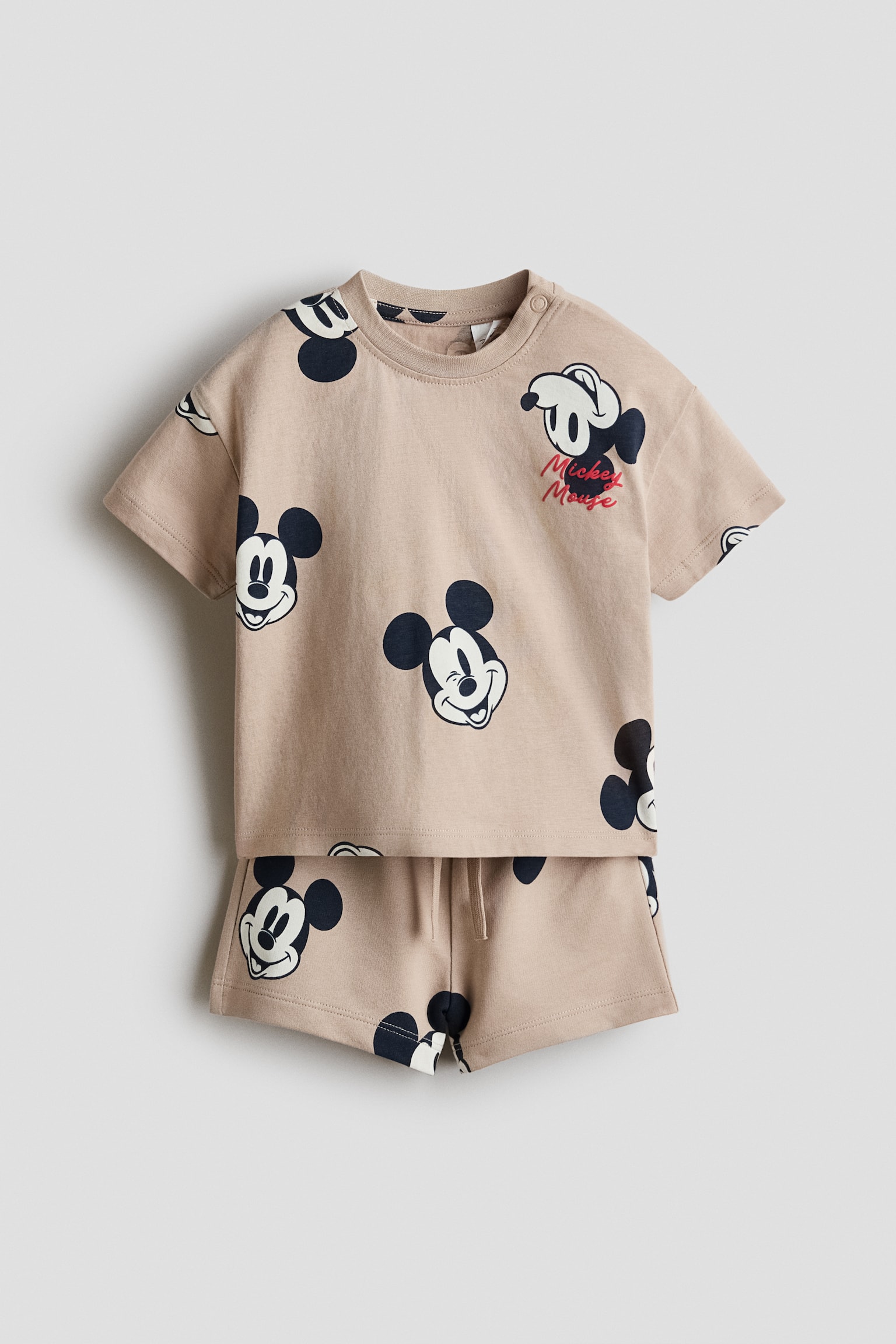 2-piece printed set - Beige/Mickey Mouse/Mint green/The Lion King