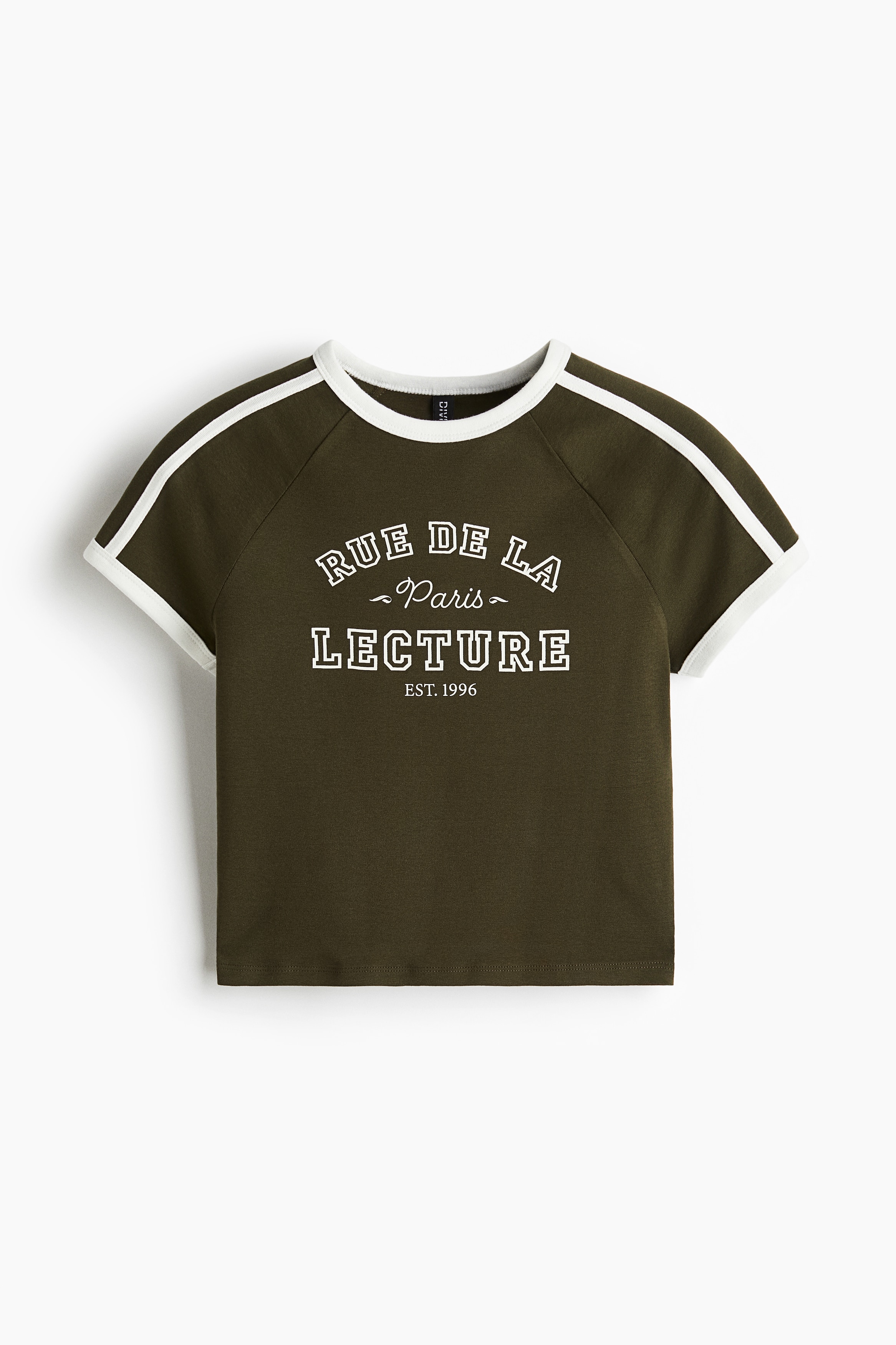 Cropped T-shirt - Dark green/Paris/White/98/Dark red/Paris