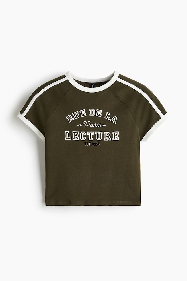 Cropped T-shirt - Dark green/Paris/White/98/Dark red/Paris - 1