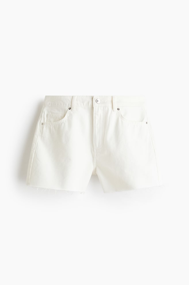 Raw-edge denim shorts - Cream/Light pink/Light gray/Light denim blue/Light denim blue - 1