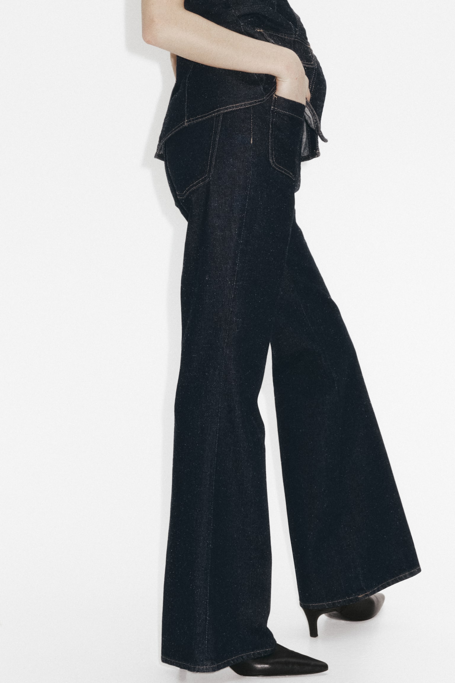 Bootcut High Jeans - כחול ג'ינס כהה - 3