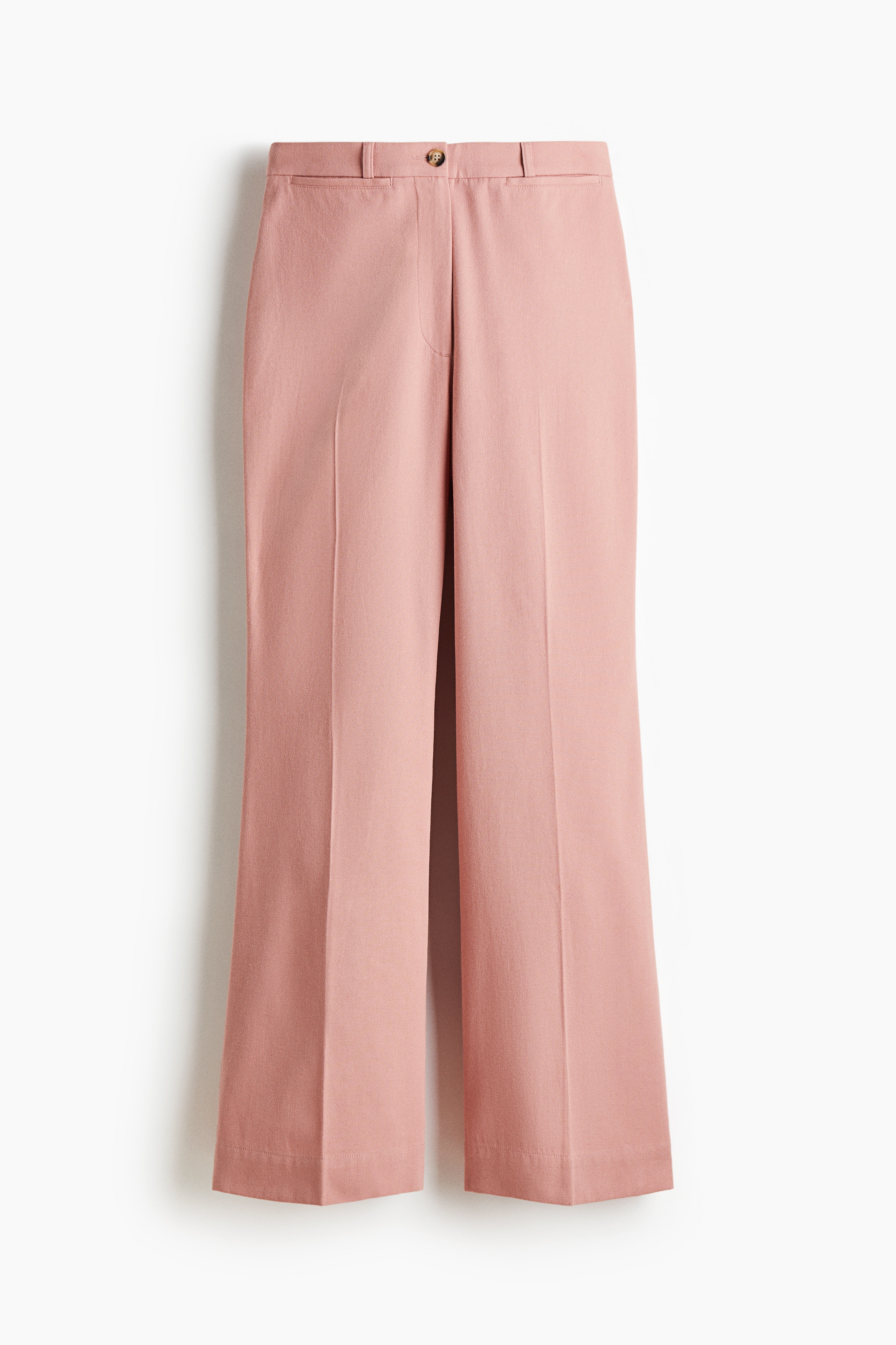 Rozszerzane spodnie z diagonalu - Zakurzony róż