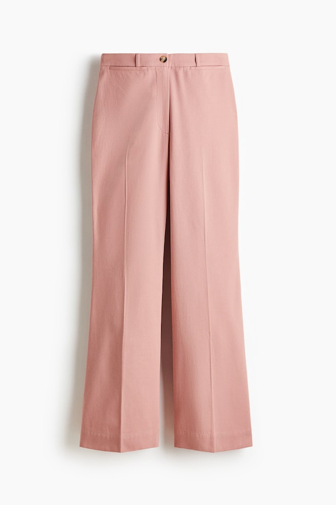 Flared twill trousers - Dusty pink - 1