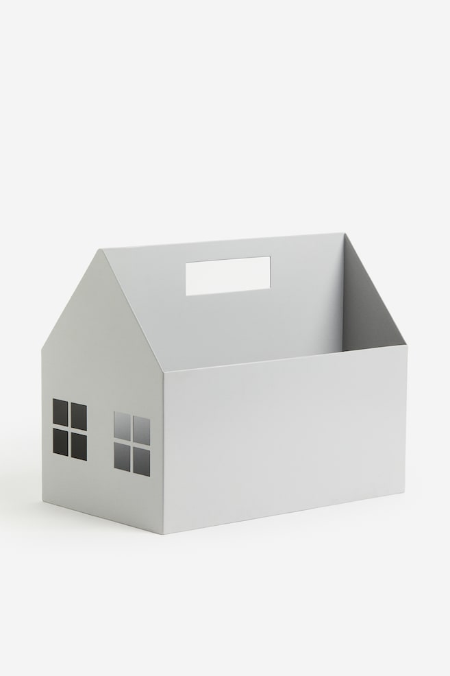 House-shaped book storage unit - Grey - 1