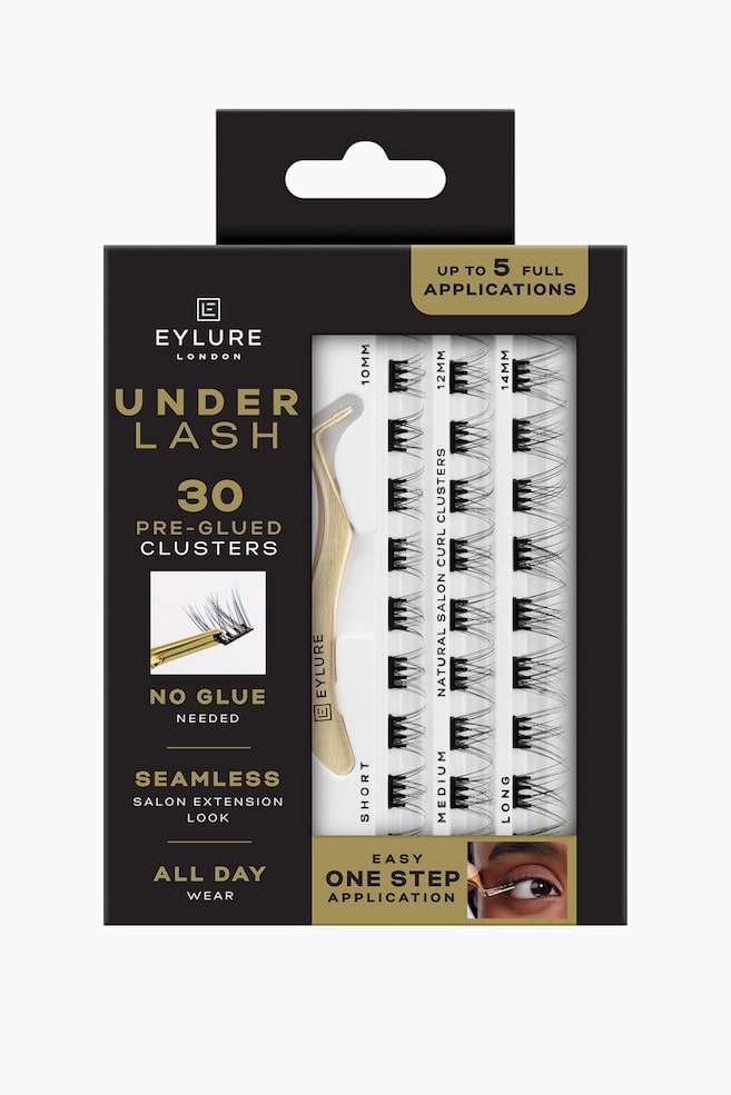 Underlash Pre-glued Wispy Salon Curl Clusters - Black - 1