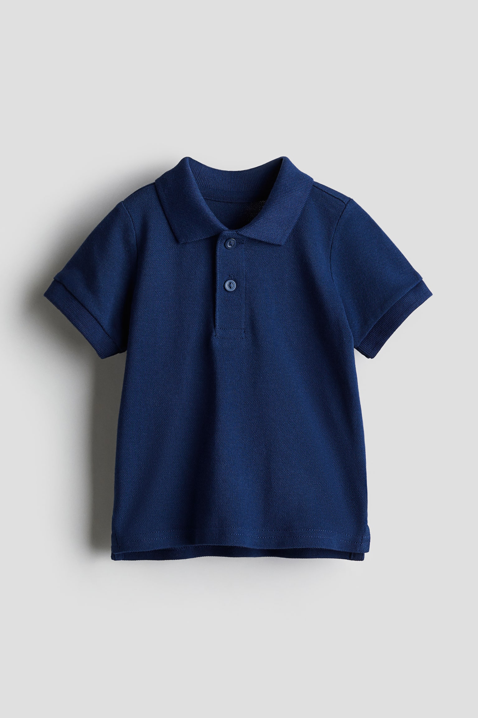 Cotton piqué polo shirt - Navy blue/White/Dusty blue/White striped - 1