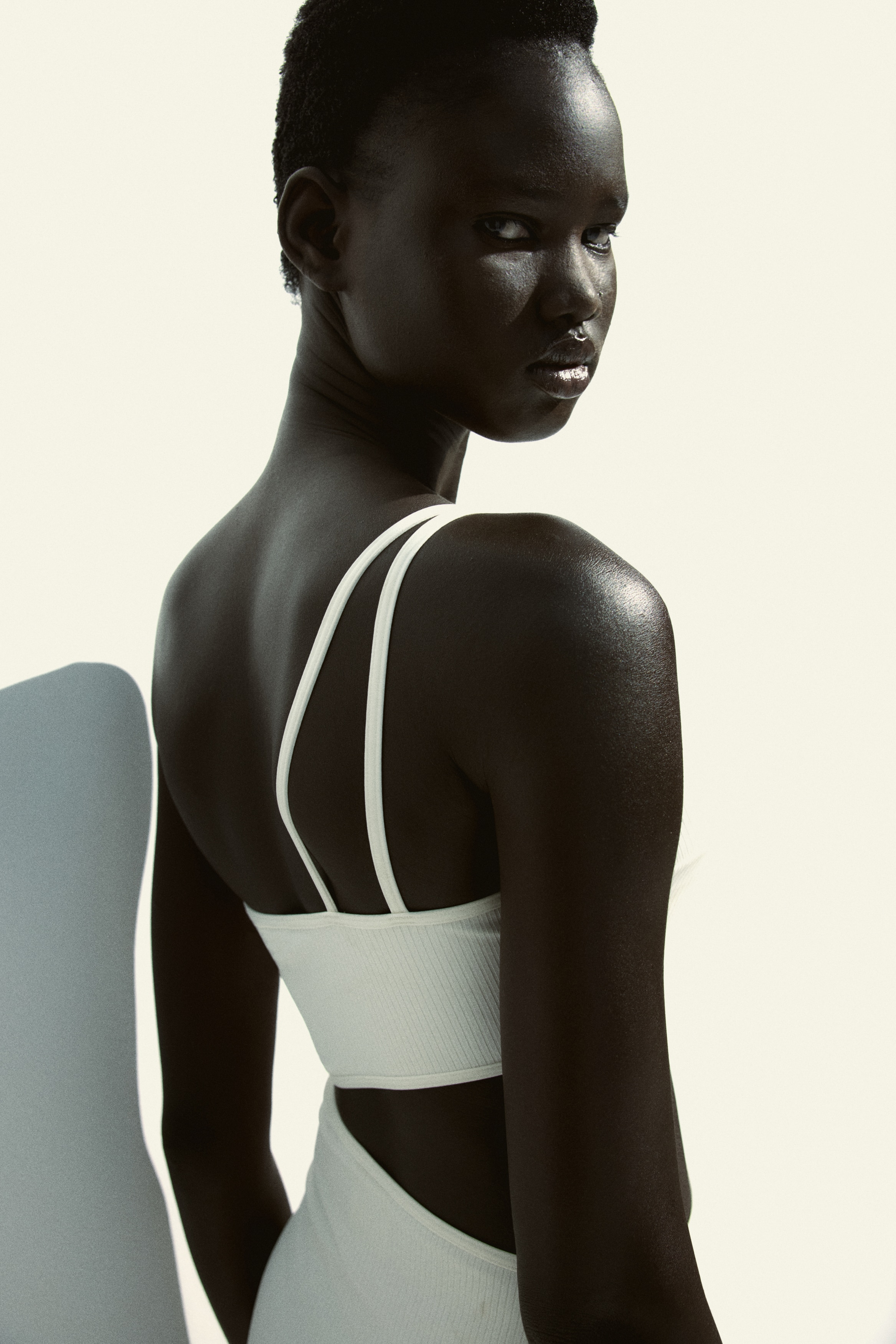 Padded-cup cut-out swimsuit