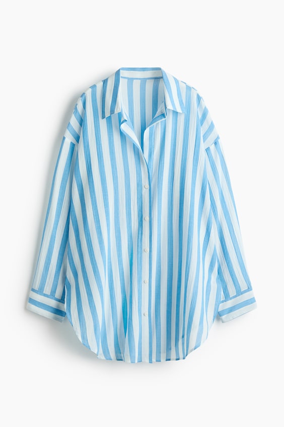 Женские рубашки H&M Long Cotton Shirt