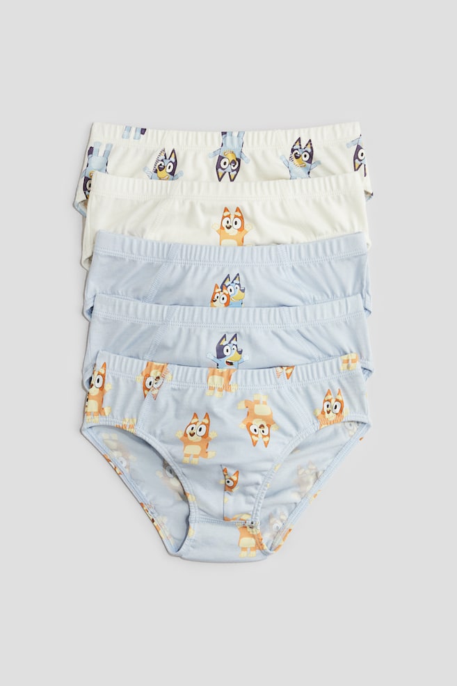 Set van 5 onderbroeken met print - Lichtblauw/Bluey/Blauw/Avengers/Lichtblauw/Bluey/Roomwit/auto's/Lichtgroen/Mickey Mouse/Rood/Paw Patrol - 1