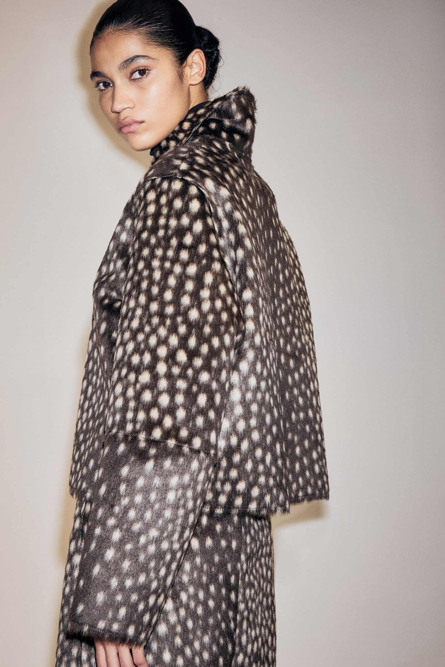 Fuzzy jacket - Dark brown/Spotted/Brown/Leopard print - 5