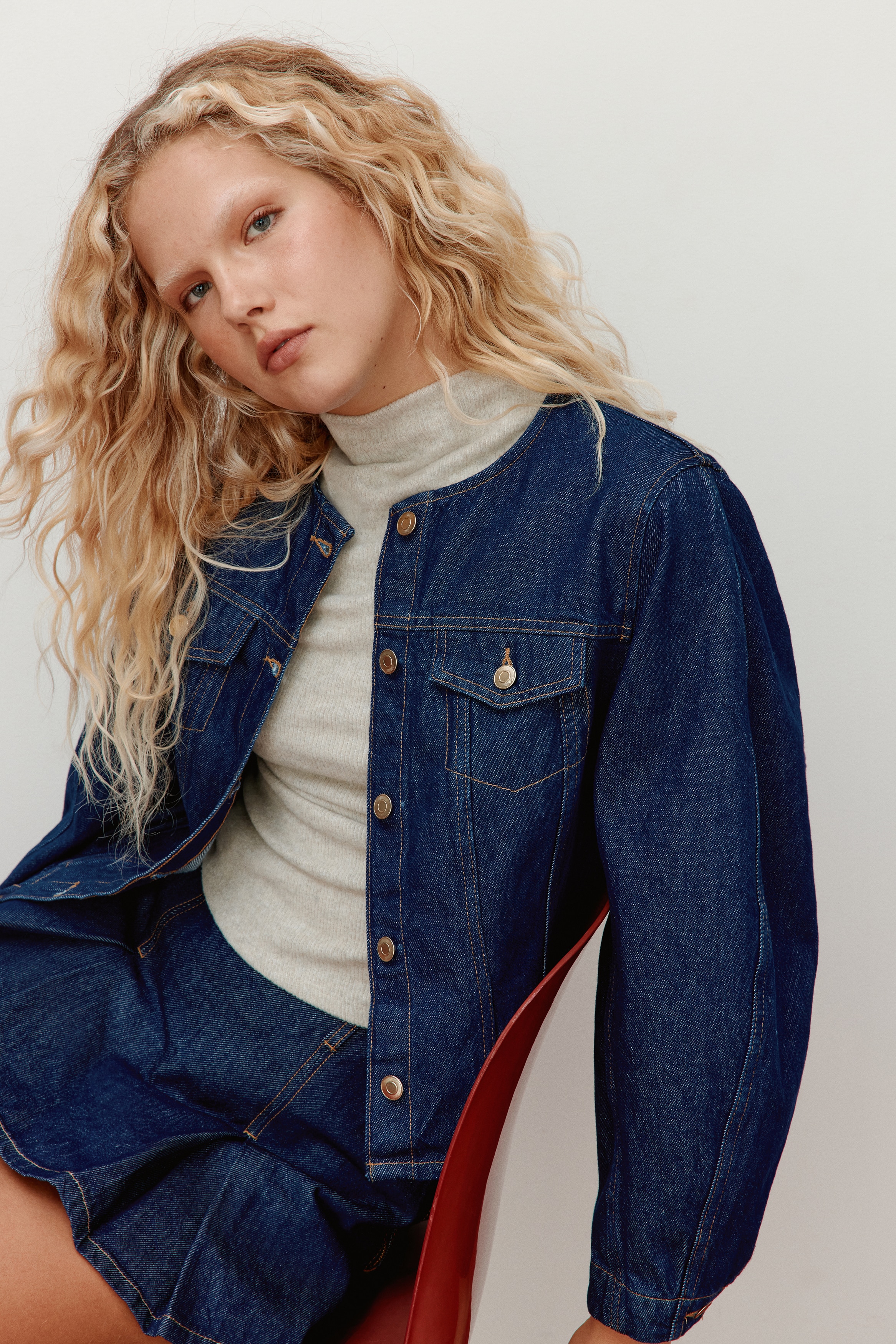 H & M - ウエストツイルシャツ - ブルー H & M - ウエストツイルシャツ - ブルー