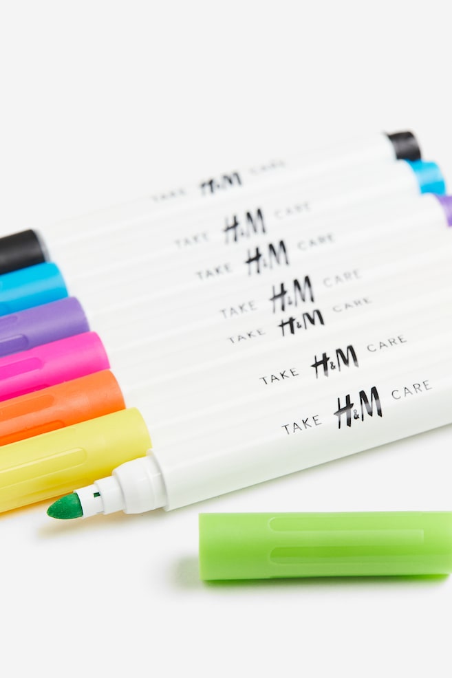 7-pack textile markers - White/Multicoloured - 2