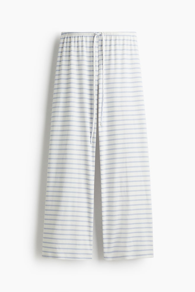 Pantalón en mezcla de algodón - Blanco/Rayas azul claro/Negro/Franjas/Café oscuro/Rayado/Negro/Franjas/Blanco/Franjas rosa claro/Gris oscuro/Rayado/Rojo ciruela oscuro/Rayado - 1