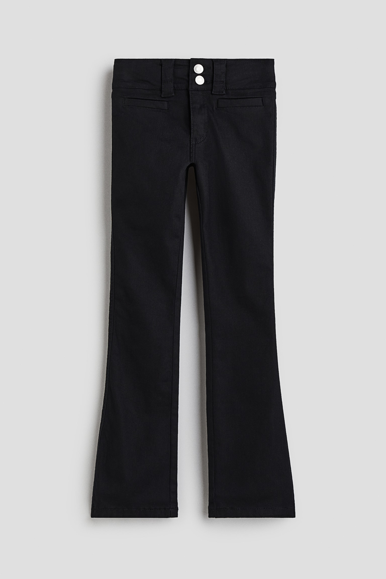 Bootcut Leg Twill Pants - Black/Natural white - 1